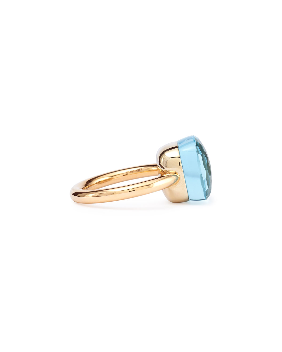 Nudo Rose Gold & Blue Topaz Grande Ring, Size 54