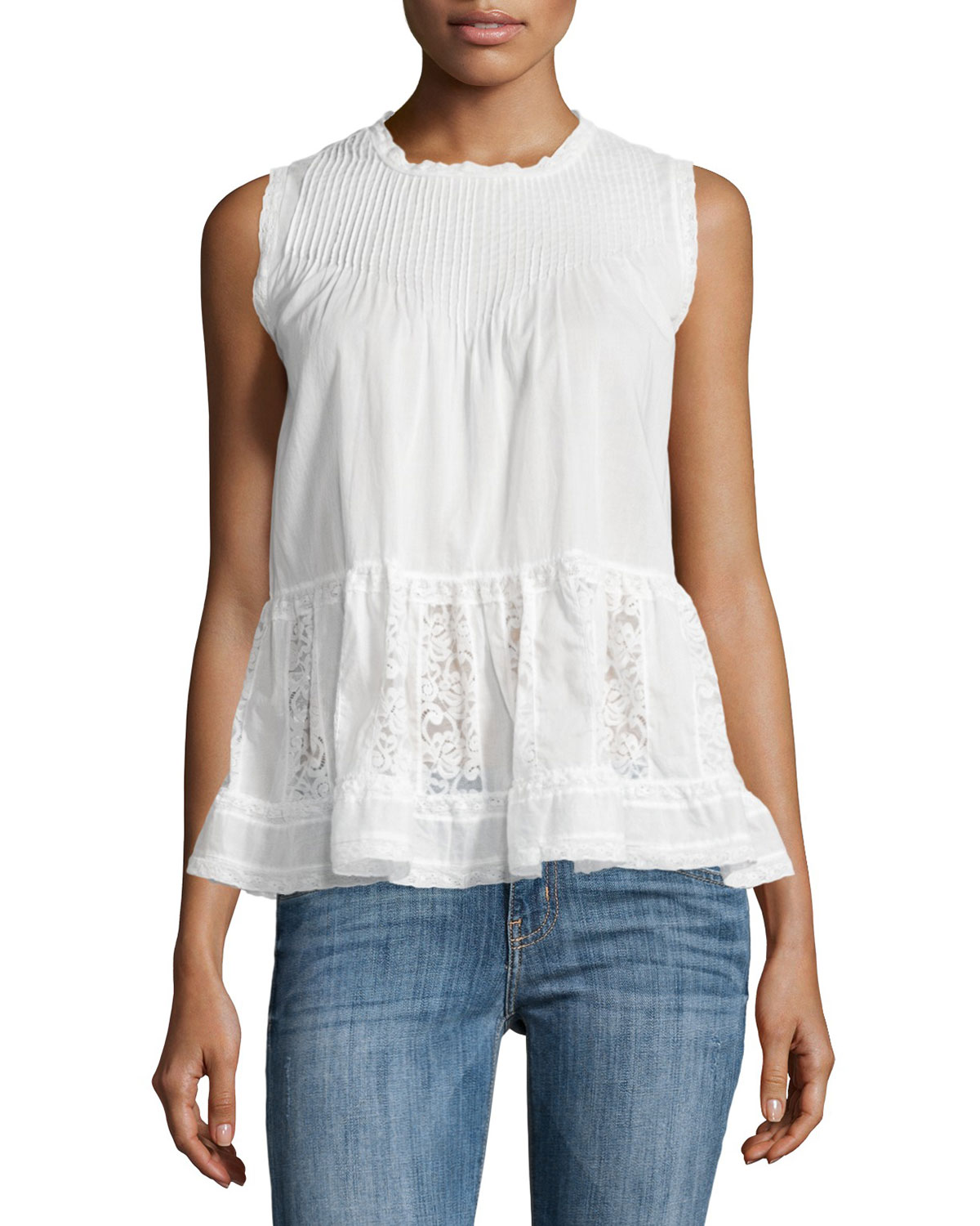 The Jubilee Embroidered Tank, White