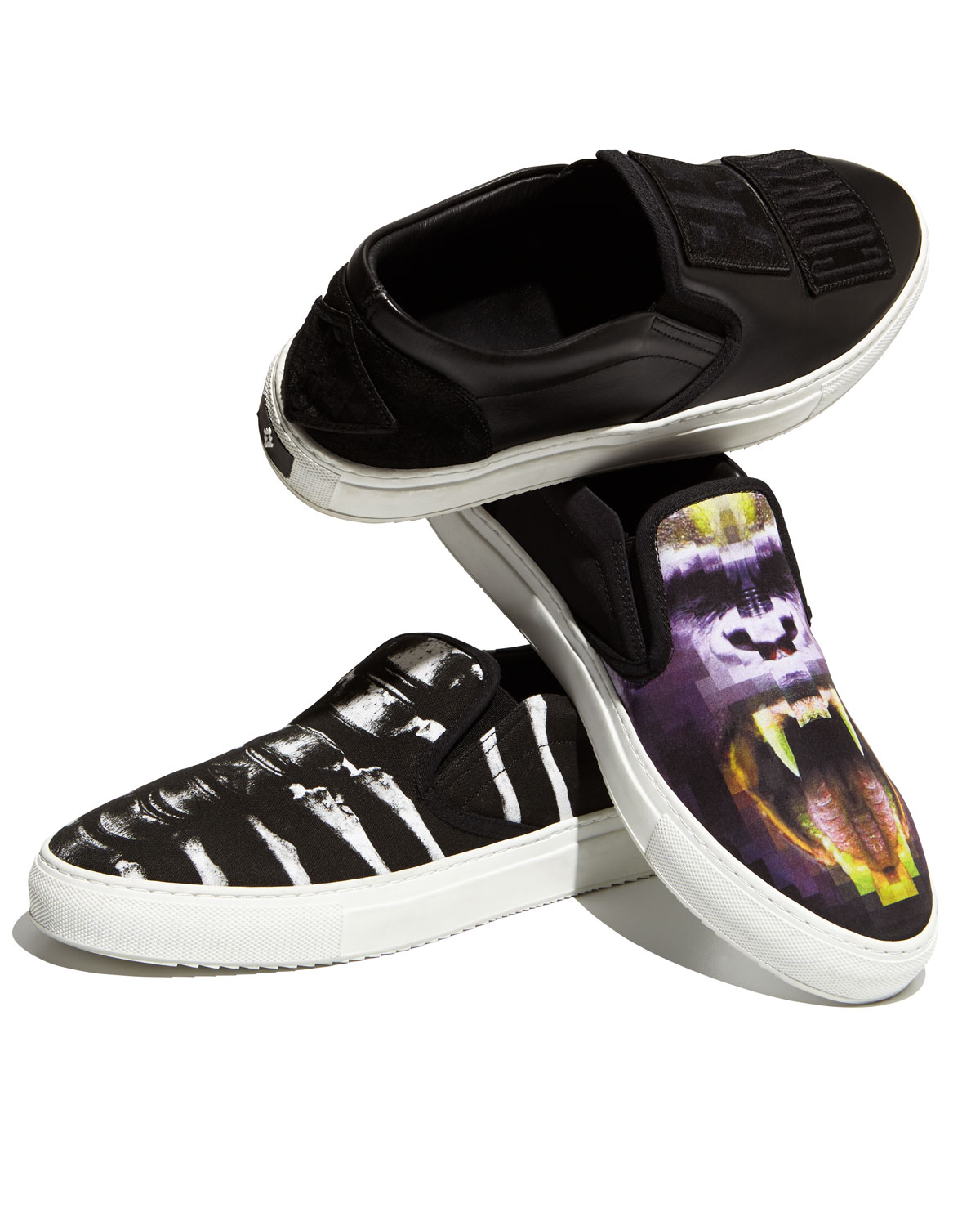 Villarrica Printed Slip-On Skate Sneaker, Black/White