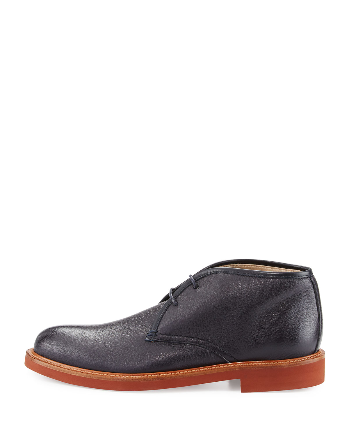 Deerskin Leather Chukka Boot, Navy