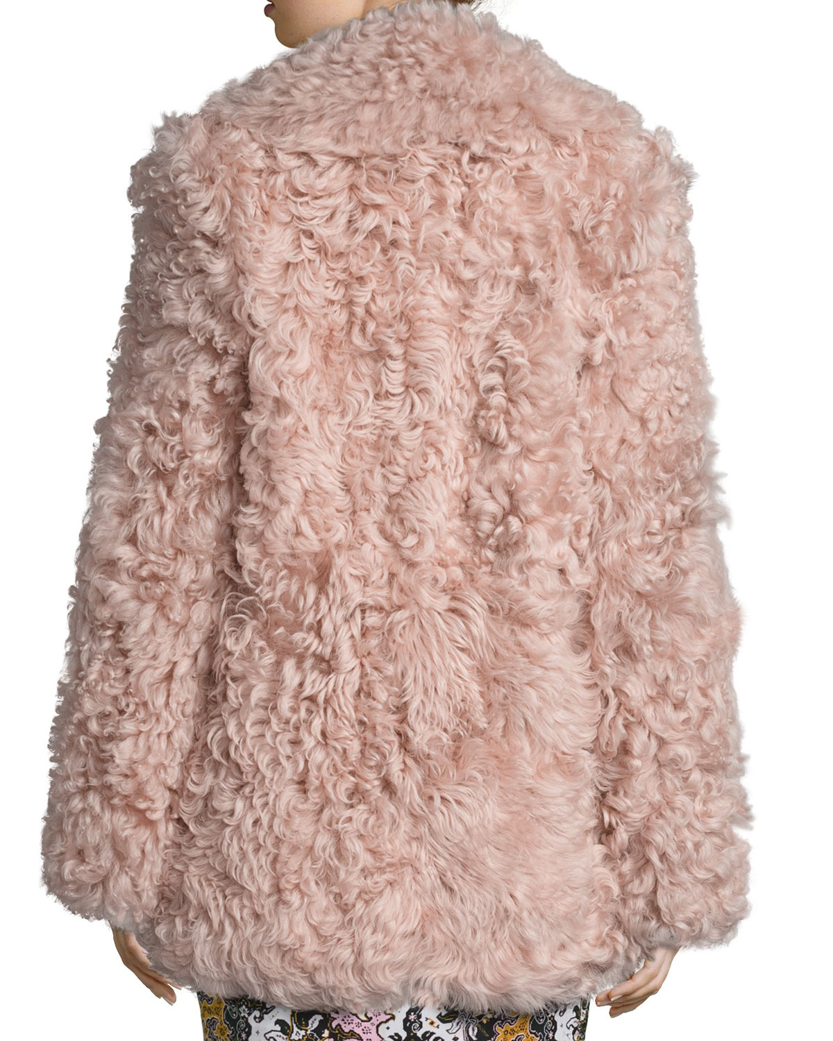 Stone Shearling Jacket, Dusty Pink