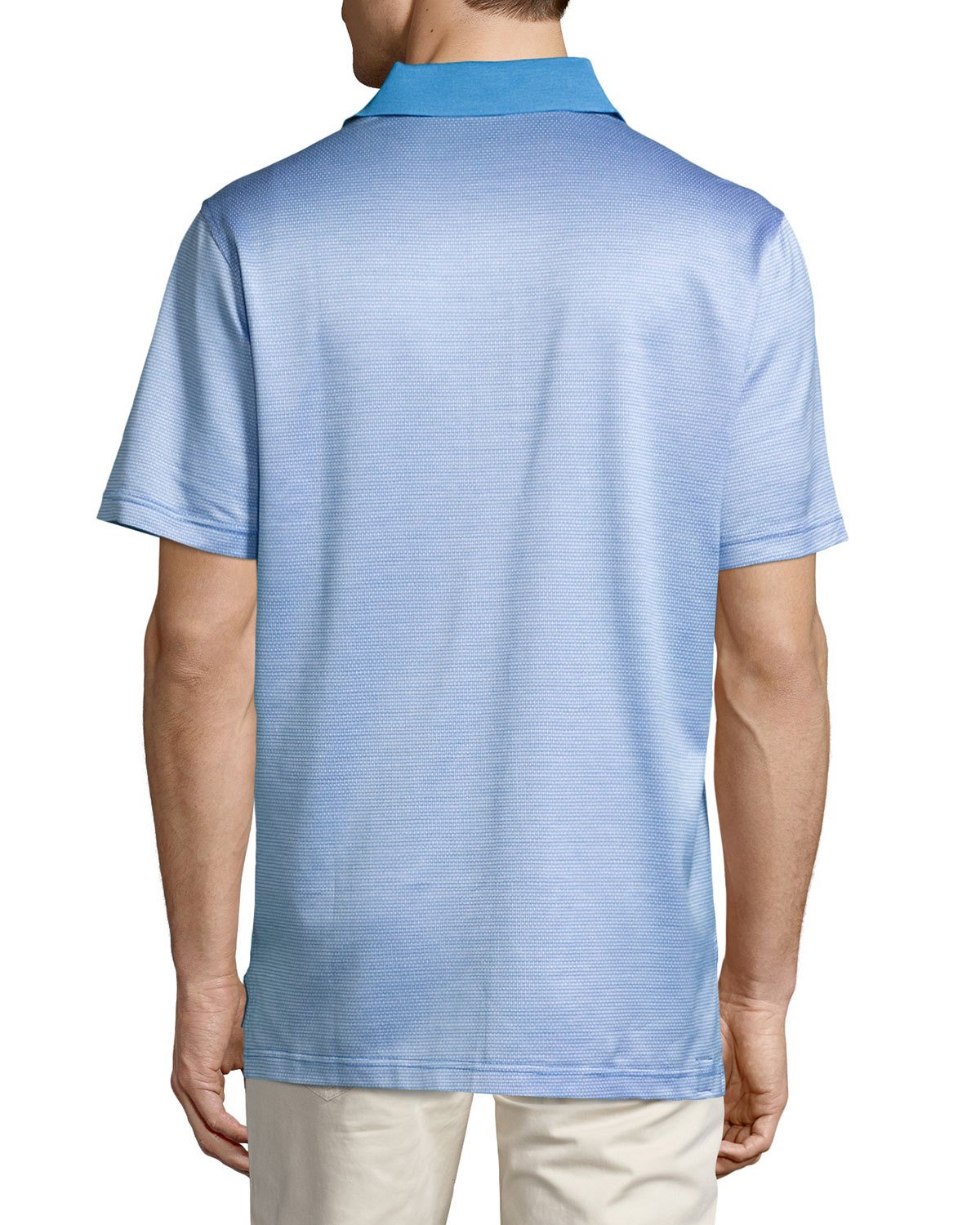 Chuck Checkered Cotton Lisle Polo Shirt, Blue