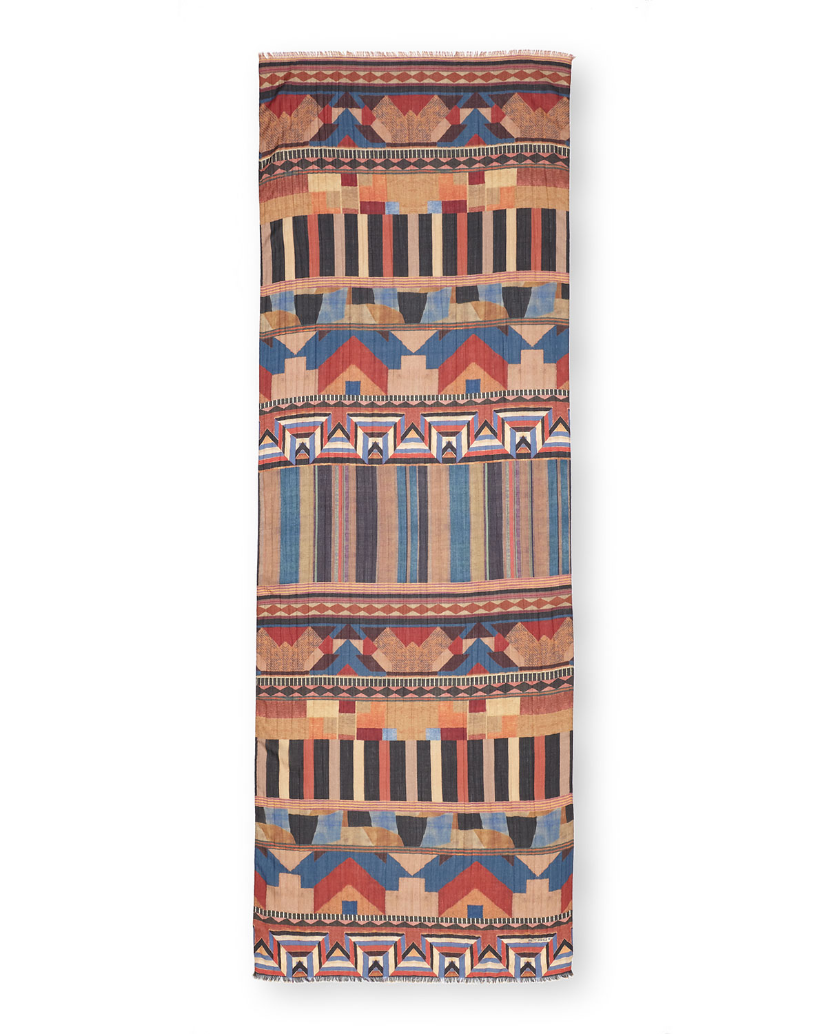 Runway Geo-Print Scarf, Pink