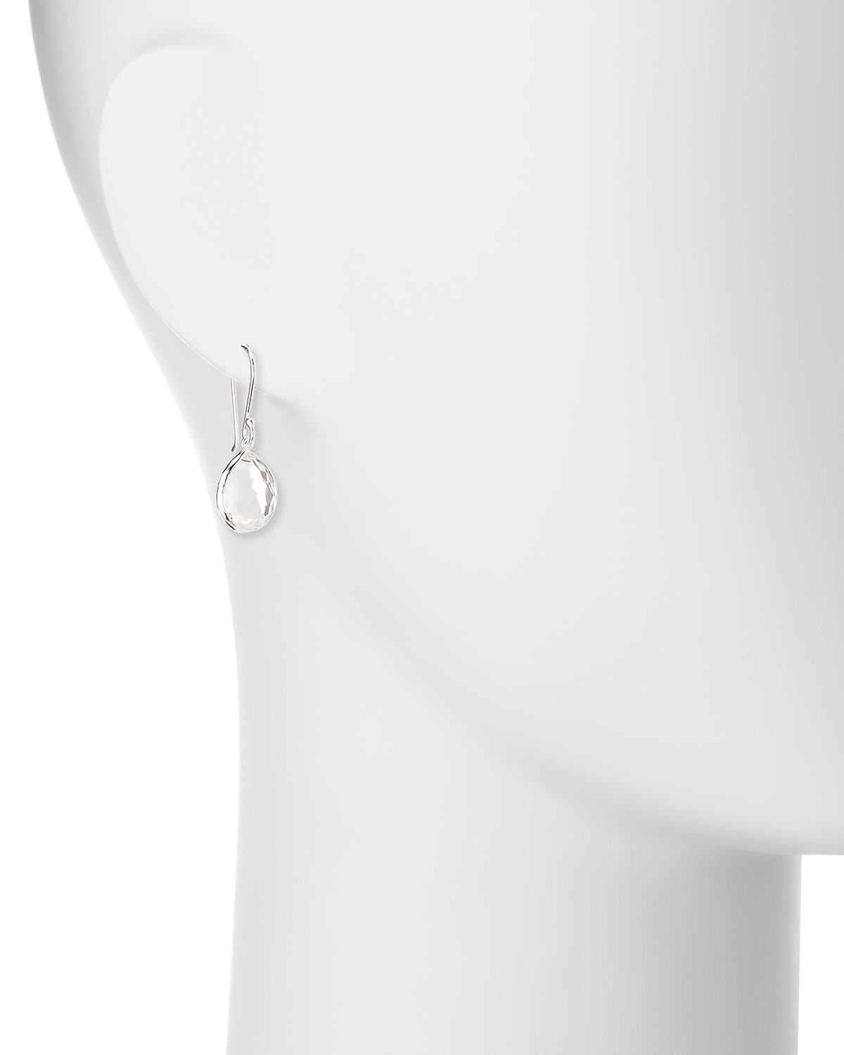 Sterling Silver Teeny Crystal Teardrop Earrings