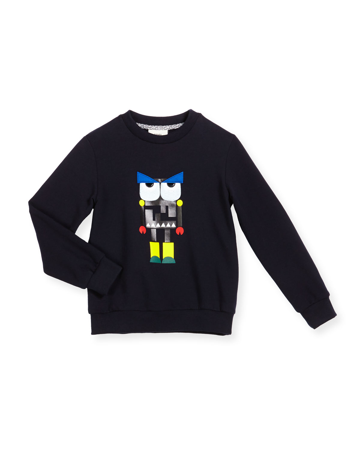 Logo Monster Pullover Sweatshirt, Navy, Size 6-8