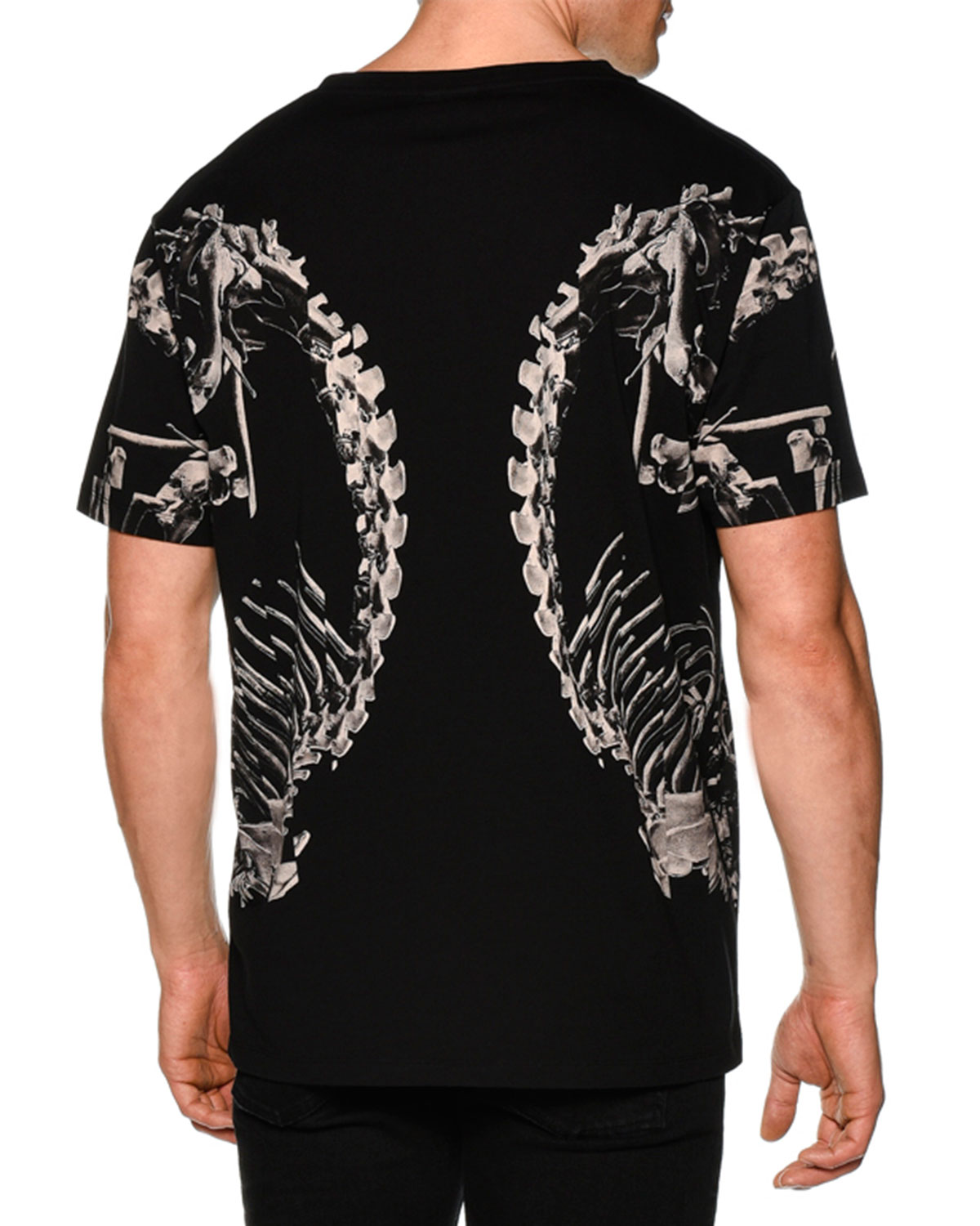 Skeleton-Print Short-Sleeve Graphic Tee, Black Multi