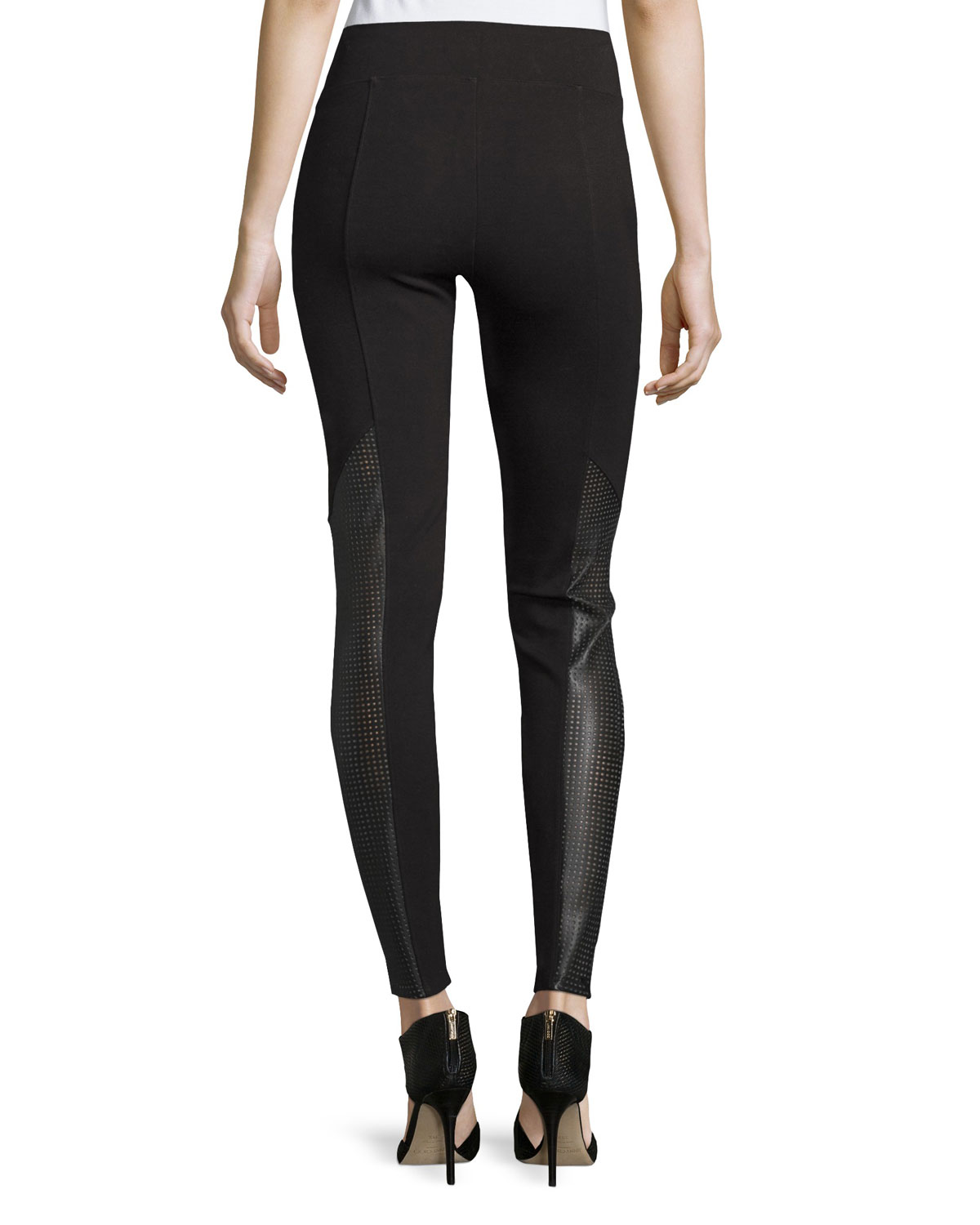 Perforated Panel Leggings, Very Black