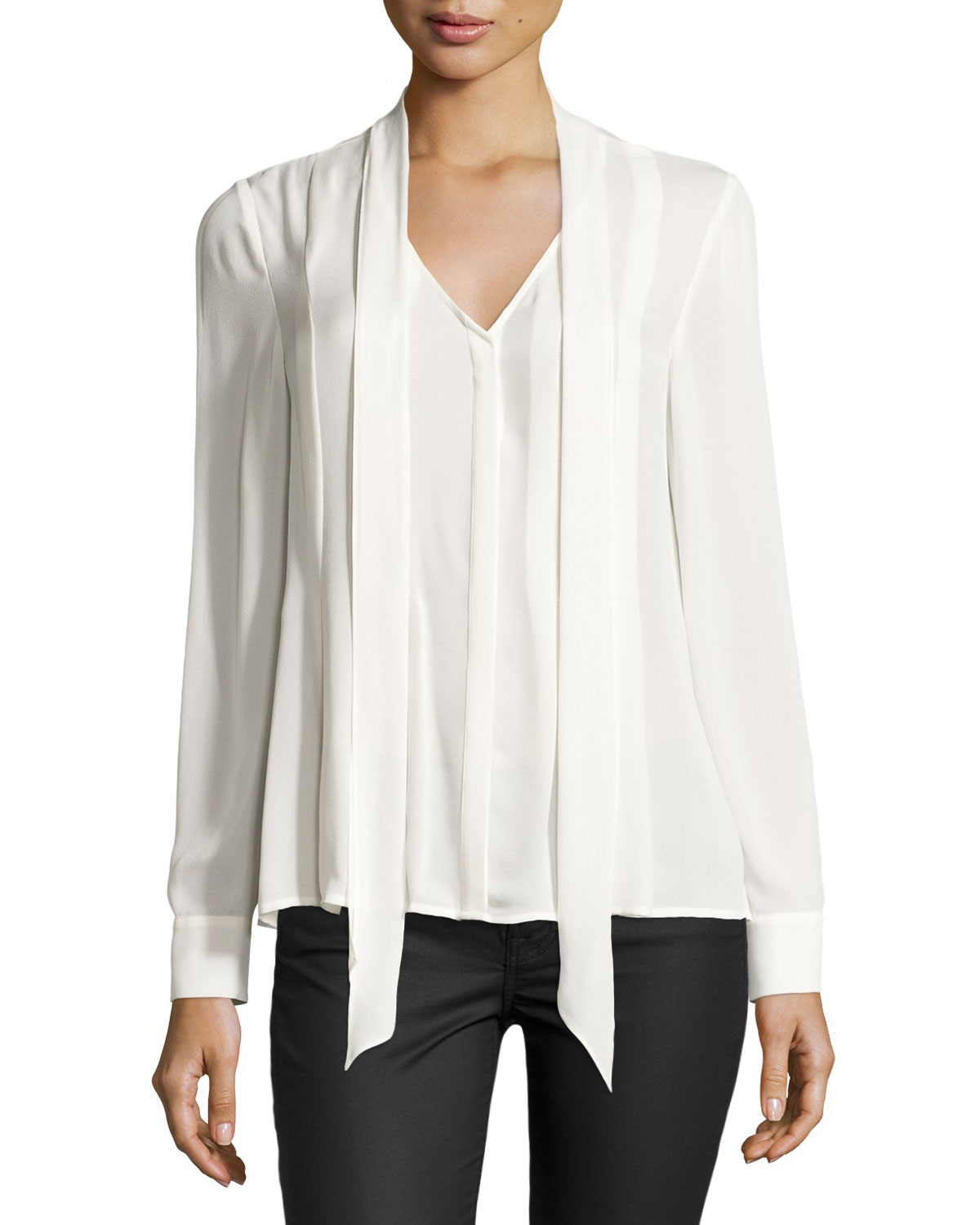 Claire Tie-Neck Georgette Top