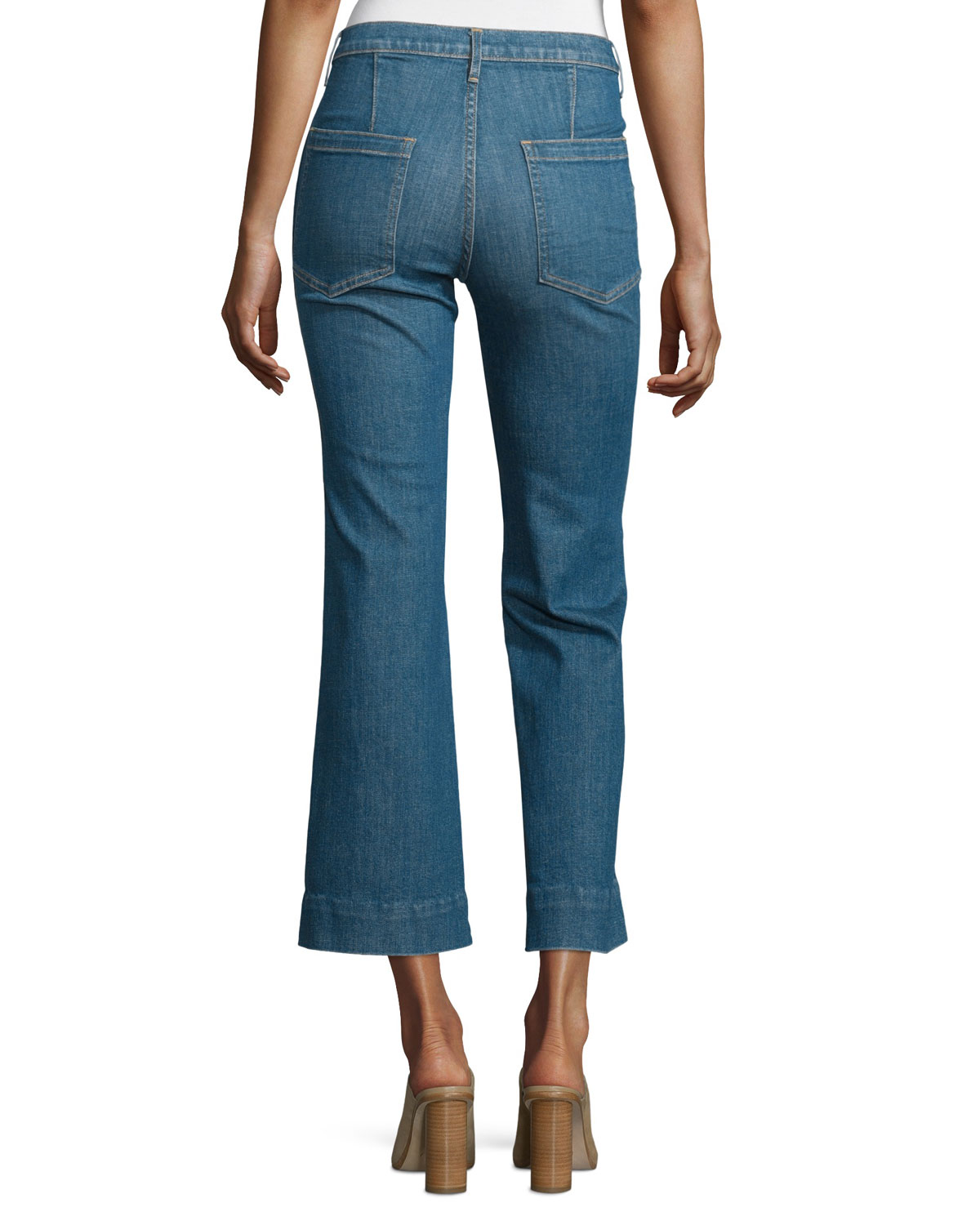 The Sea Crop Flare-Leg Jeans, Clear Water Wash