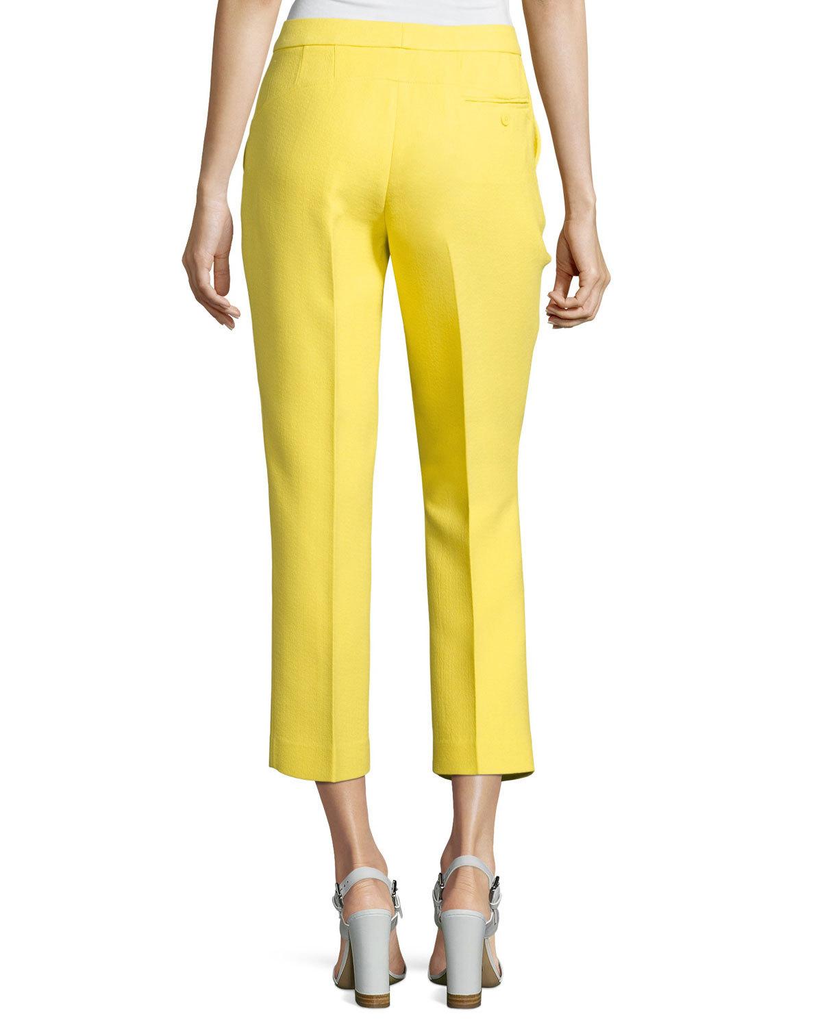 Cropped Skinny Needle Pants, Citrine