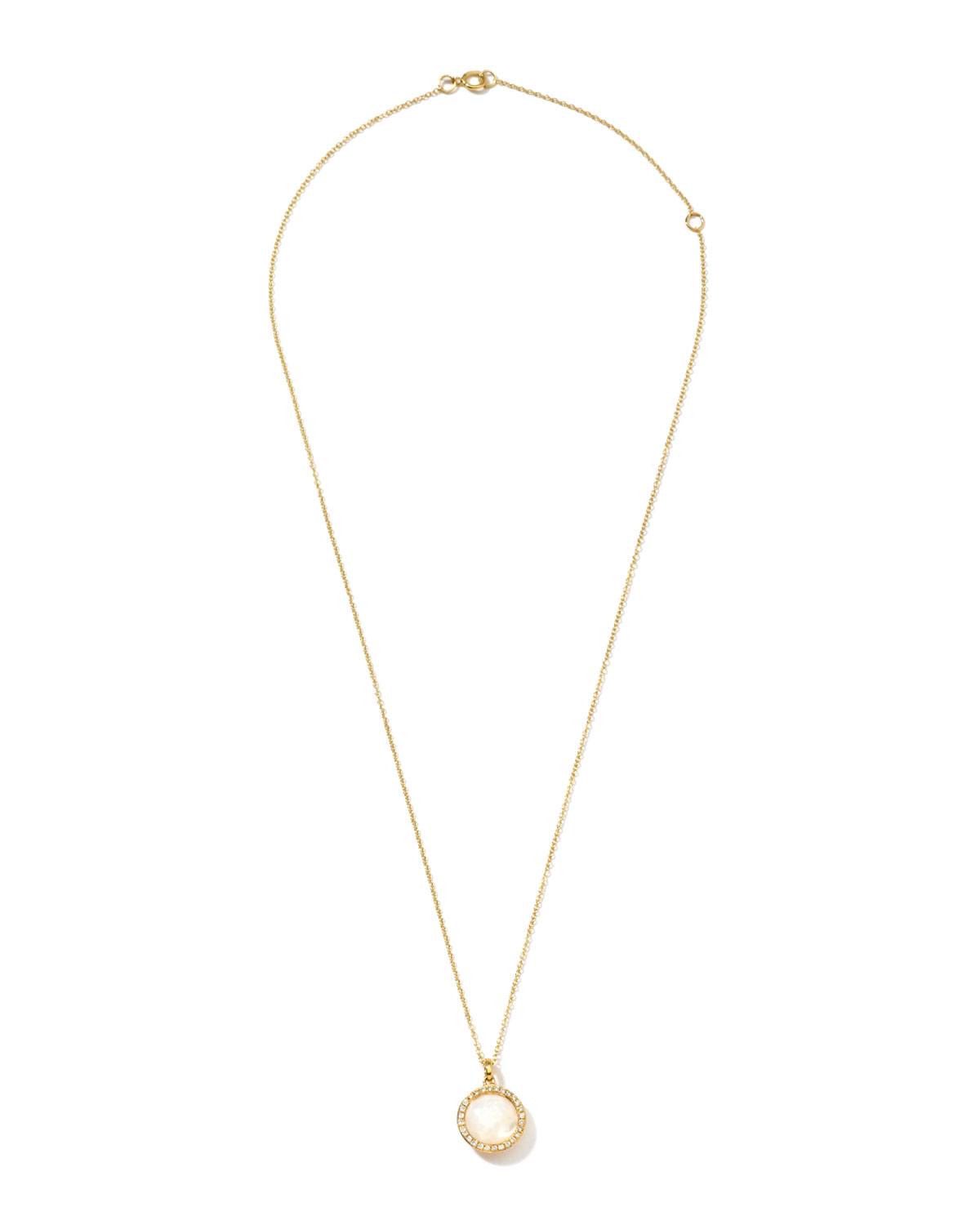 18k Gold Rock Candy Mini Lollipop Diamond Necklace in Mother-of-Pearl