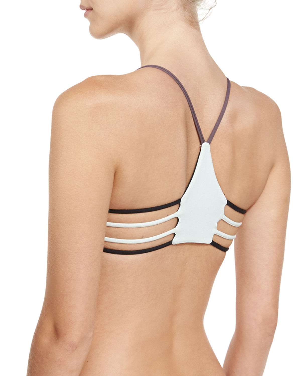 Wild One Reversible Colorblock Swim Top, Pebble