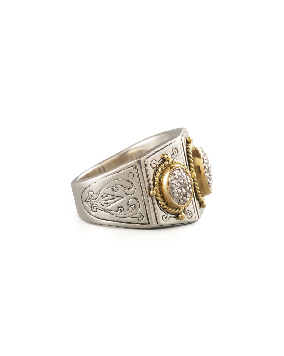 Three-Stone Pave Ring