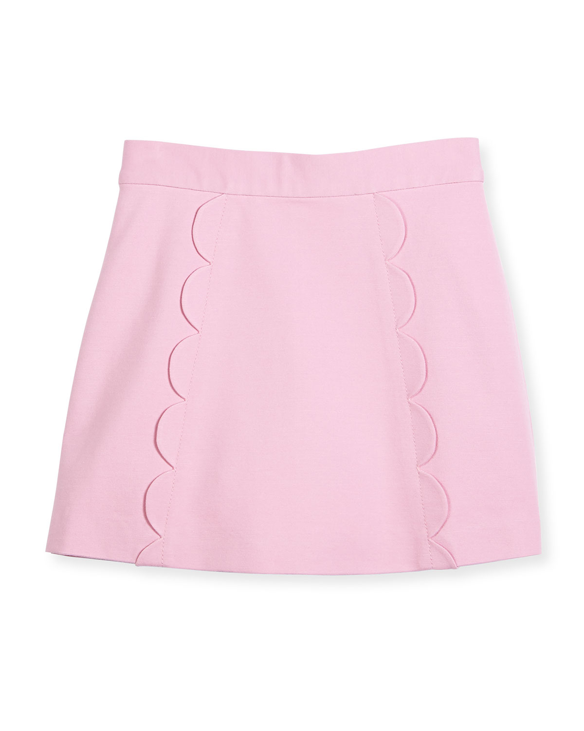 scalloped ponte skirt, pink, size 2-6