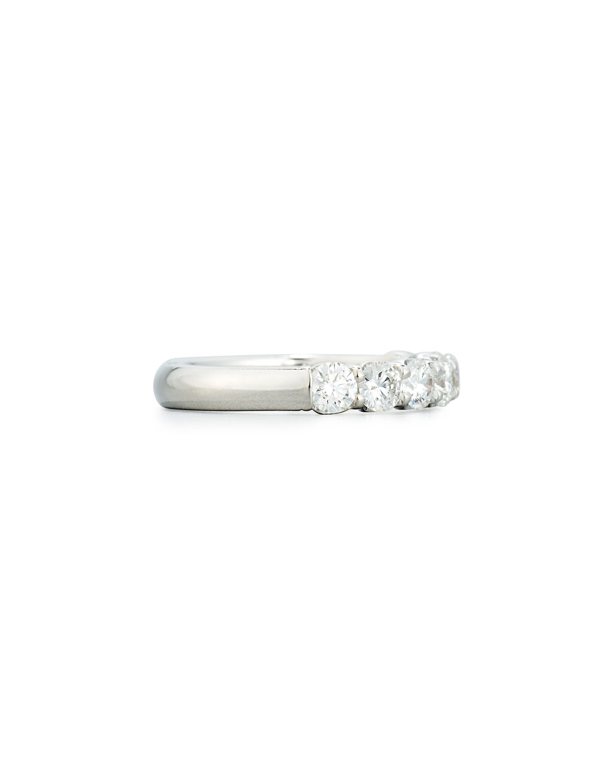 Half-Diamond Band Ring in 18K White Gold, 1.47 tdcw