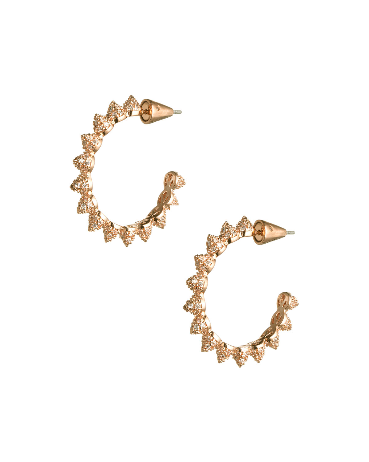 Pave Mini Cone Hoop Earrings