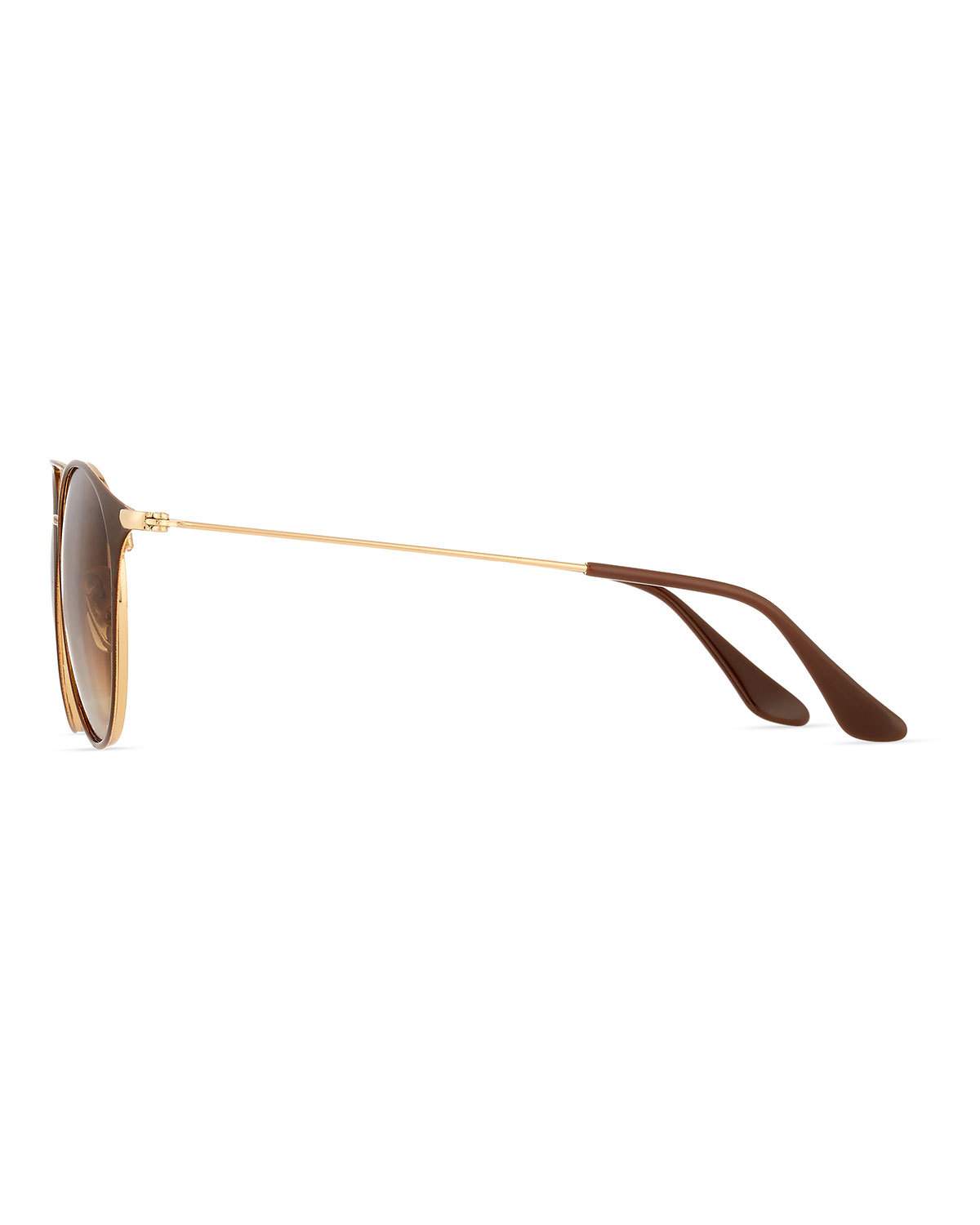 Gradient Round Double-Bridge Sunglasses