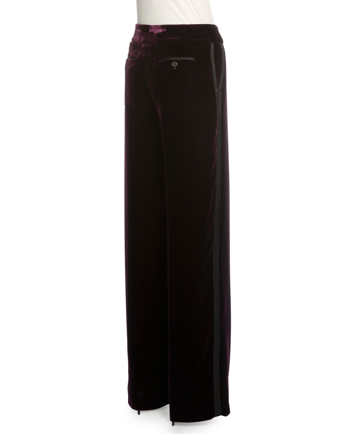 Mid-Rise Straight-Leg Pants, Royal Purple