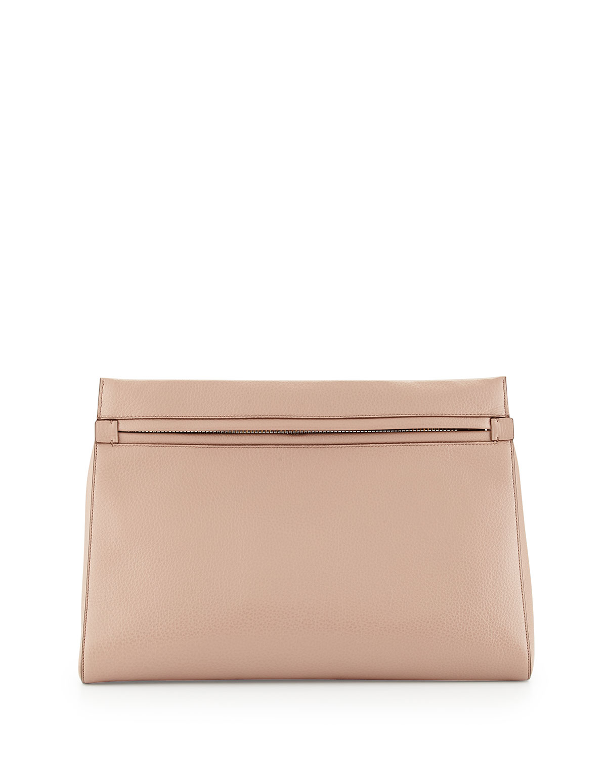 Alix Small Zip & Padlock Clutch Bag, Nude