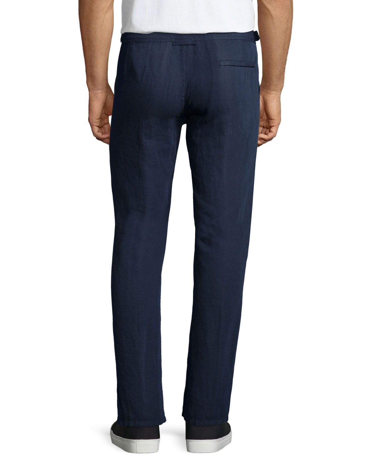 Bedlington Linen-Blend Pants, Navy