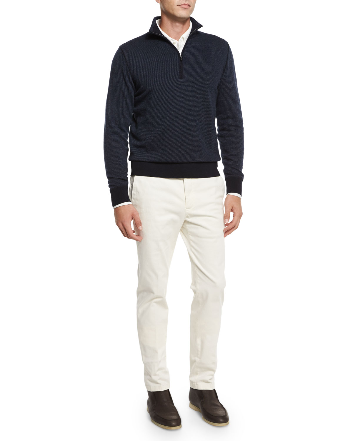 Roadster Cashmere Half-Zip Sweater, Navy