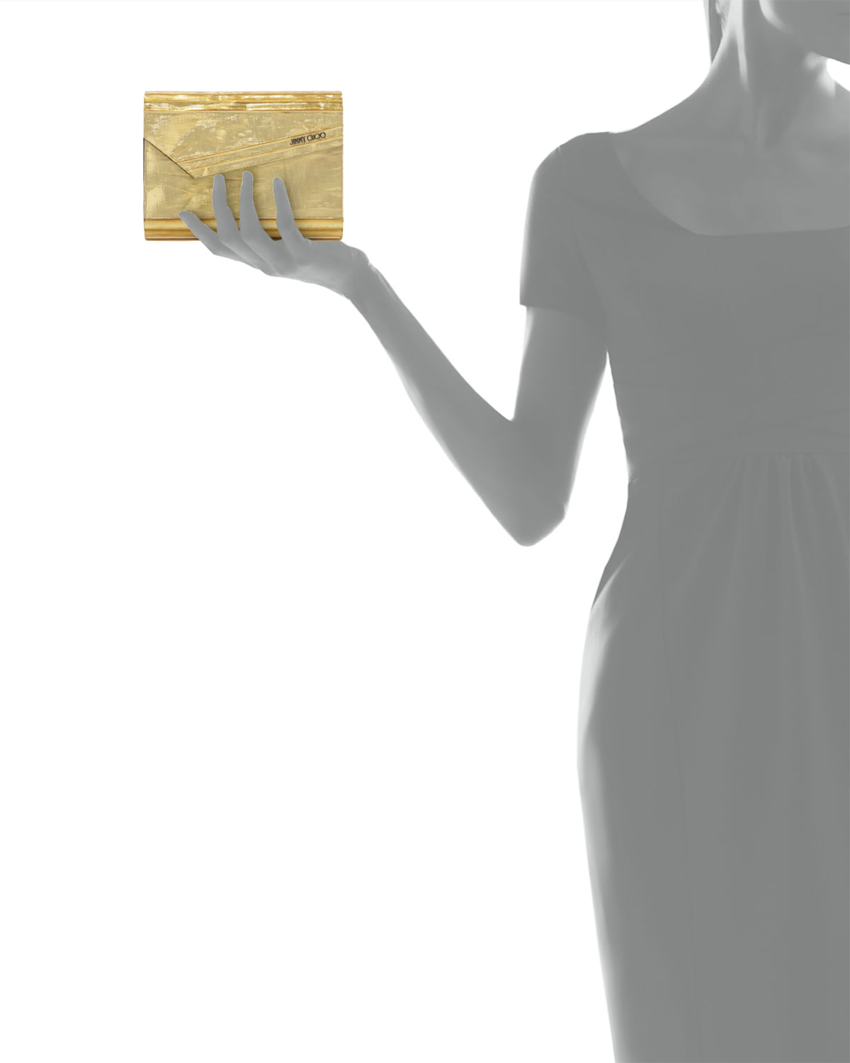 Candy Resin Crinkle Clutch Bag, Gold