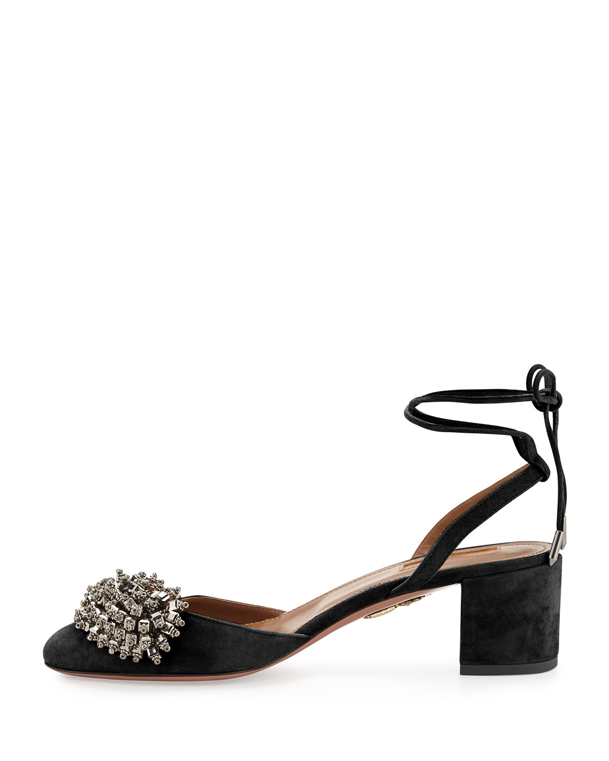 Monaco Beaded Suede 50mm Pump, Black