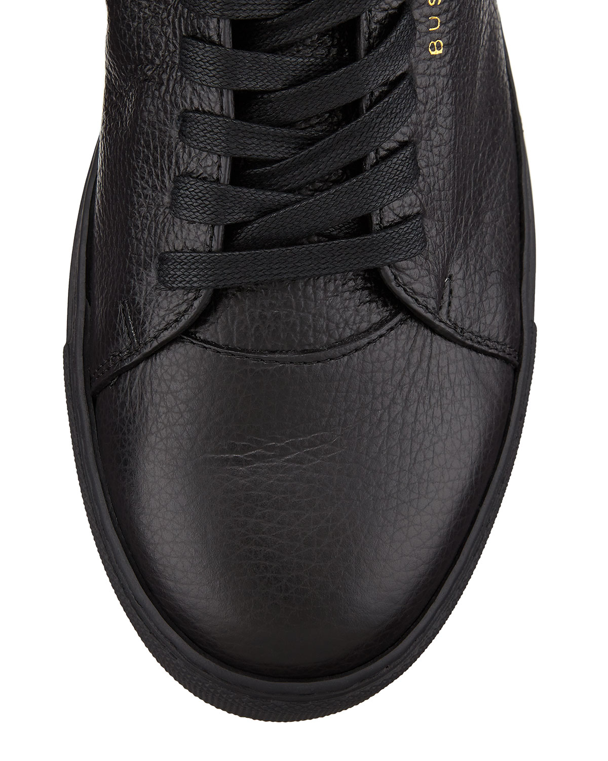 100mm High-Top Leather Sneaker with Padlock, Black