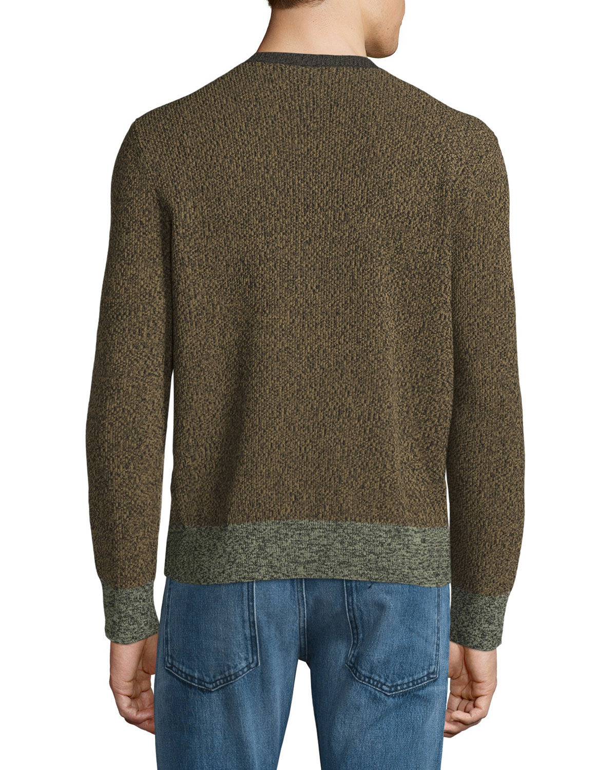 Moline Colorblock Crewneck Sweater, Brown
