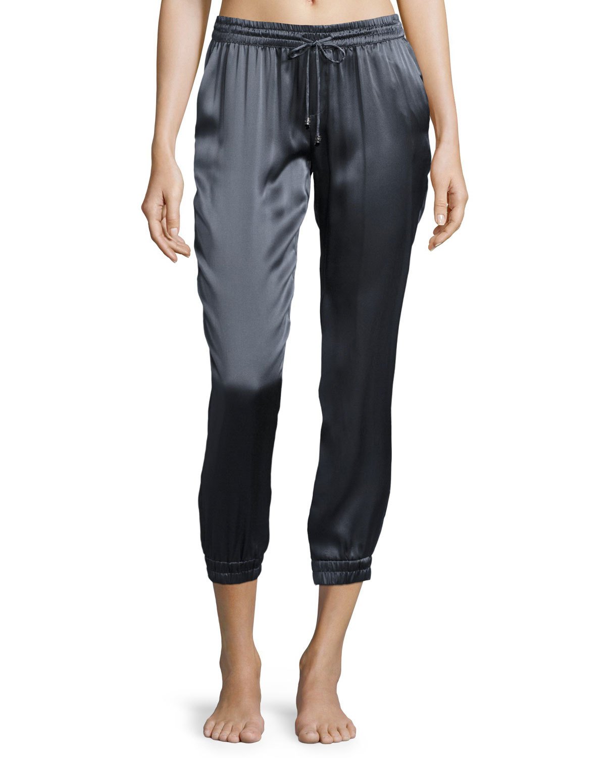 Cropped Satin Lounge Track Pants