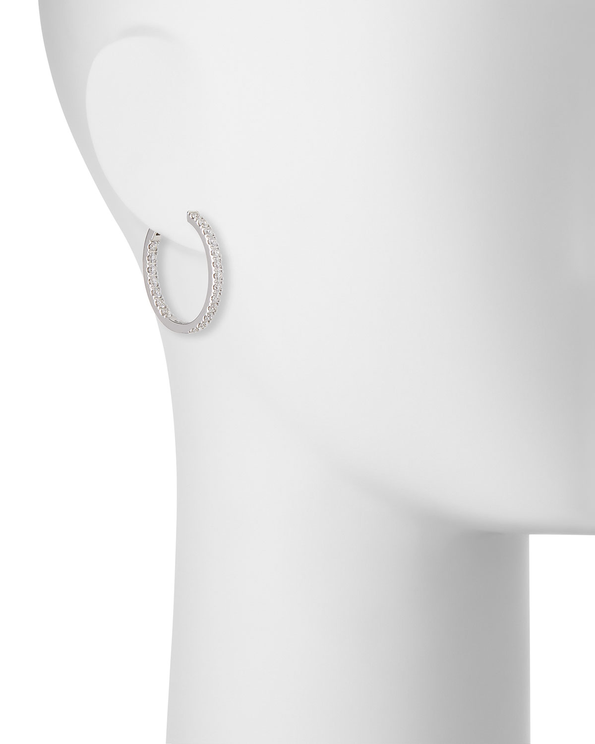 18K White Gold & Diamond Infinity Hoop Earrings, 2.58 tdcw