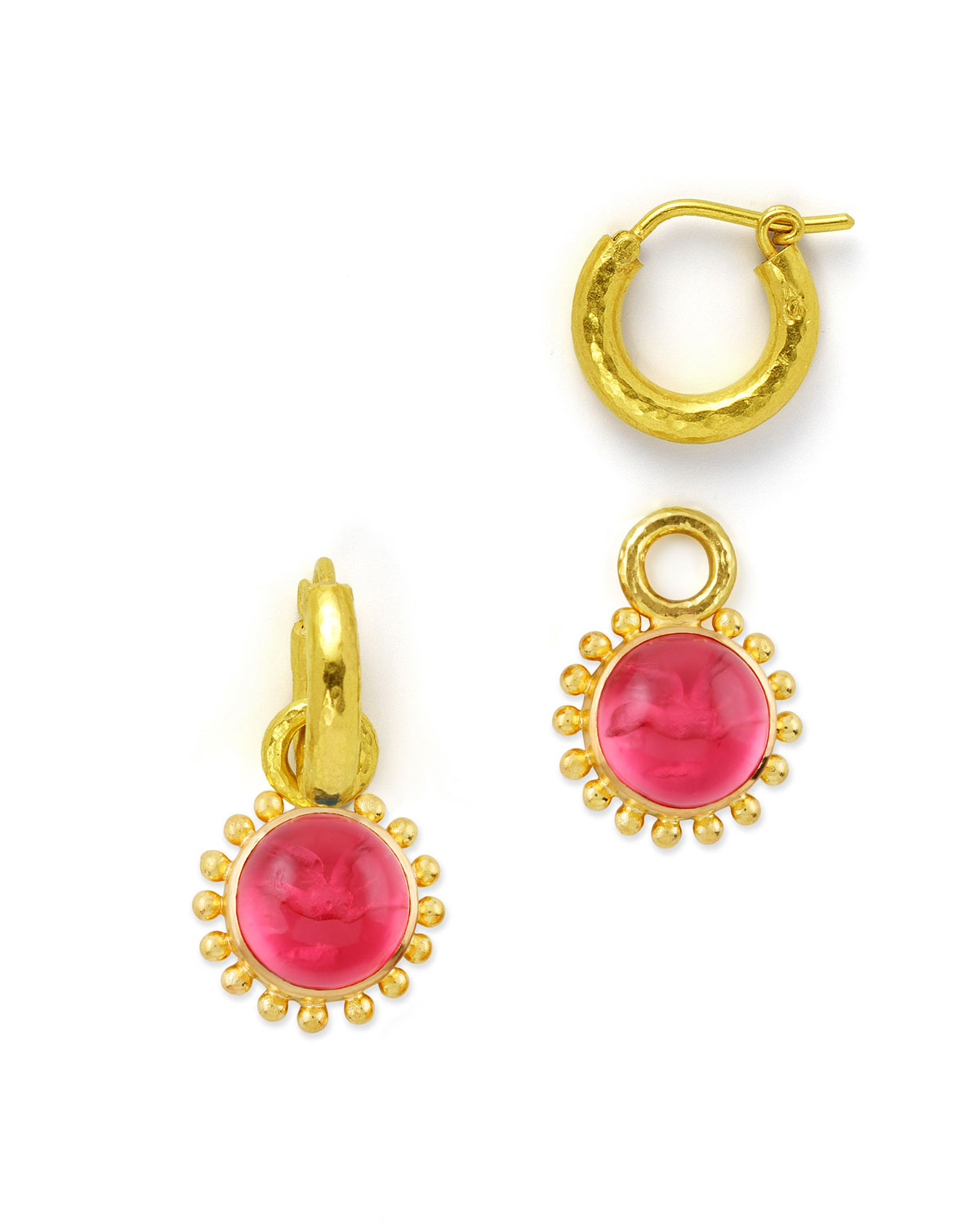 Pink Venetian Glass Earring Pendants