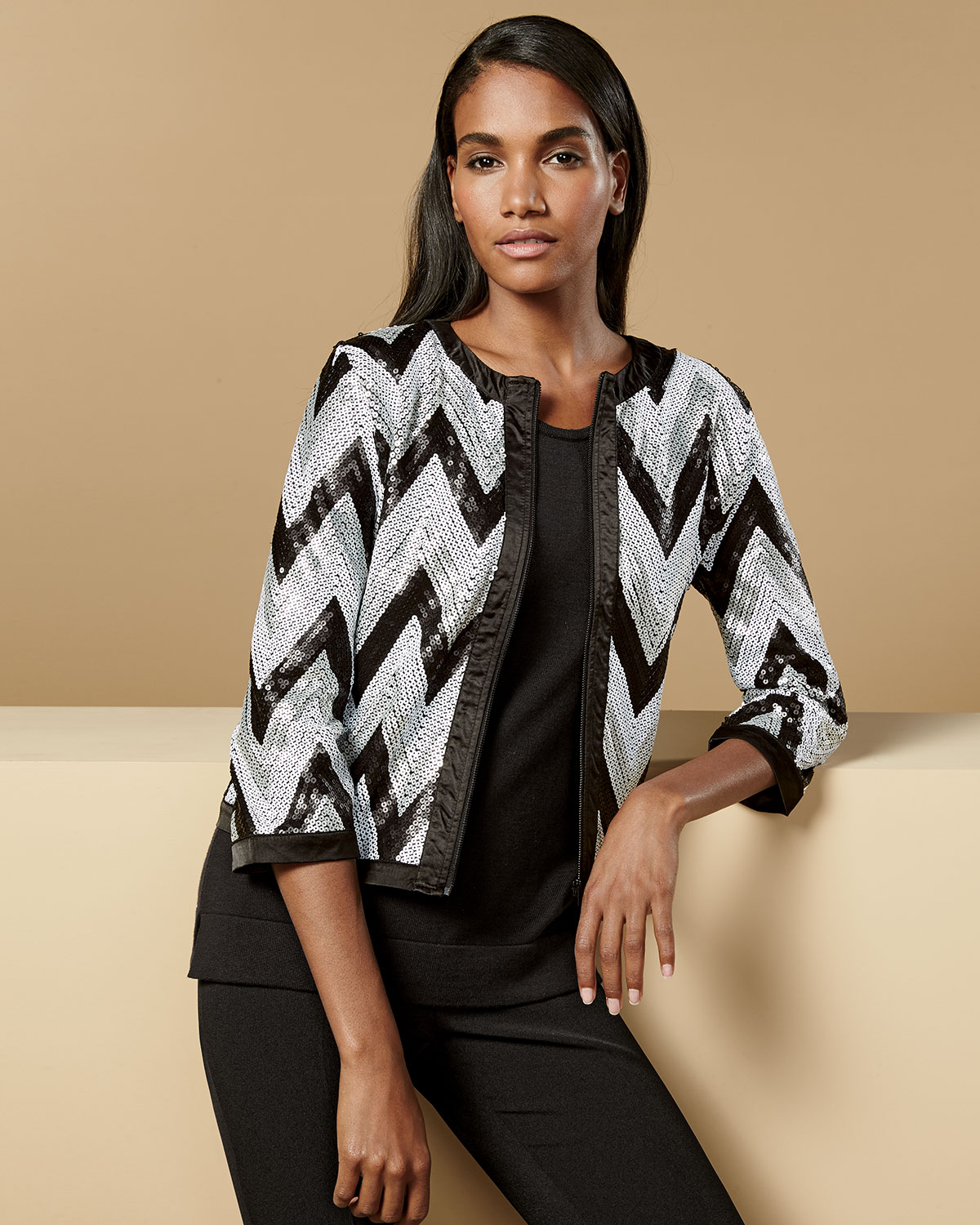 Zigzag-Sequined Jacket 