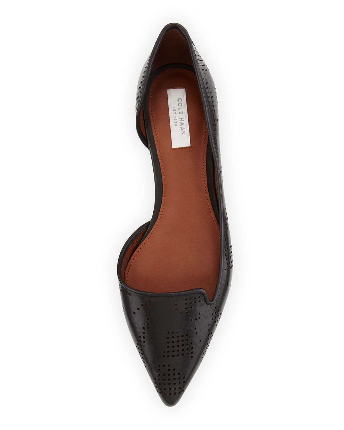 Neara Perforated Half-d'Orsay Skimmer Flat, Black