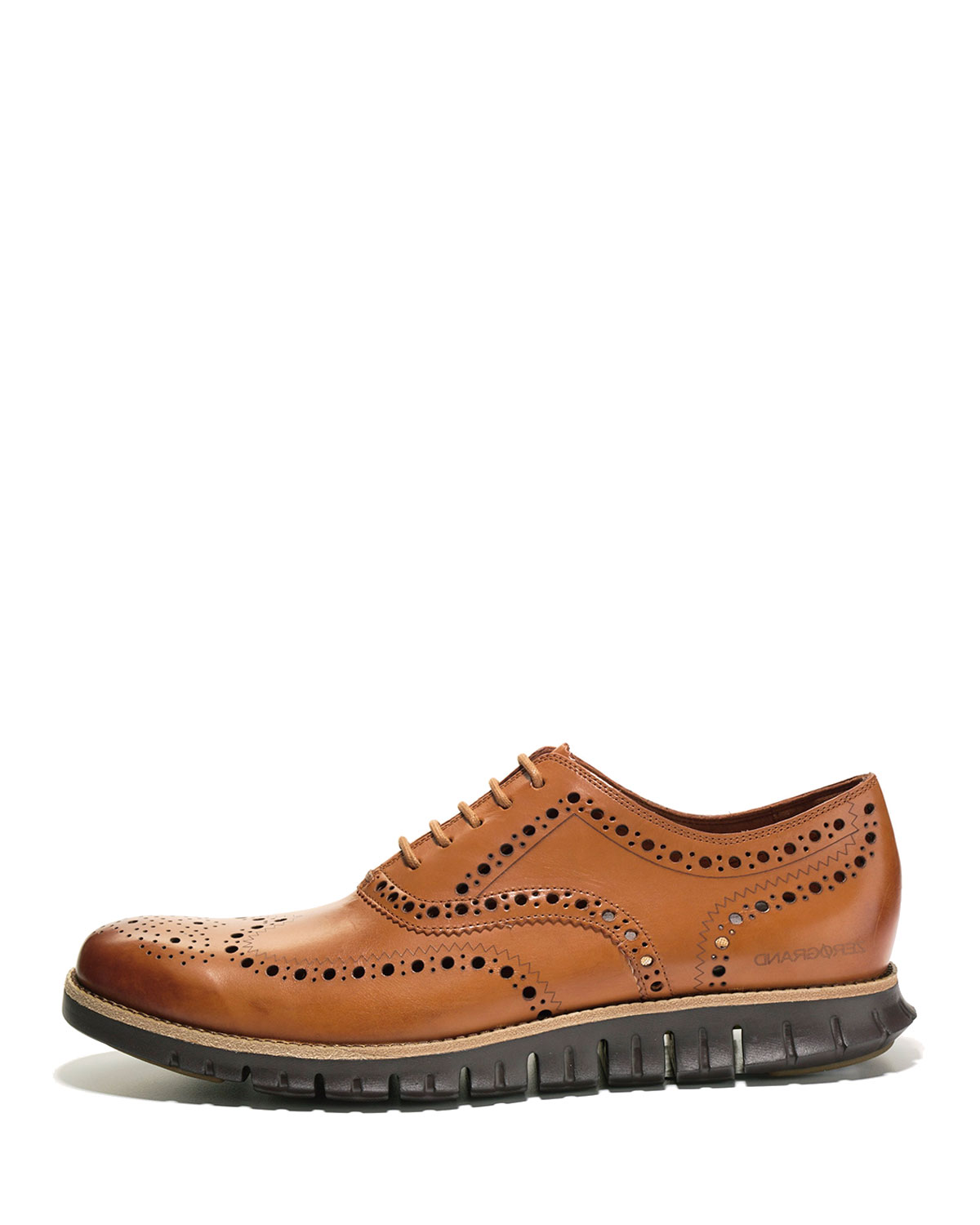 Zerogrand Leather Wing-Tip Oxford, British Tan