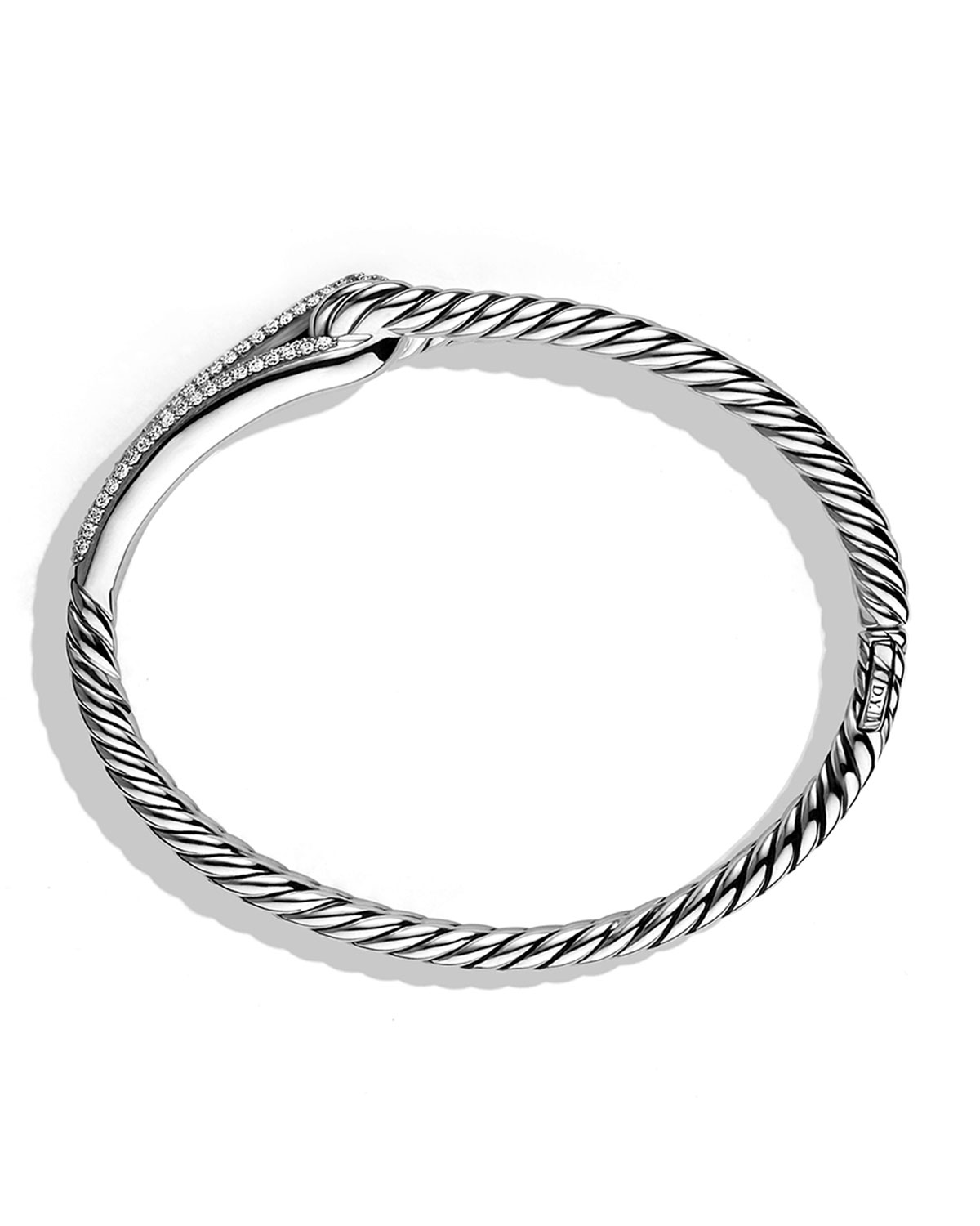 Labyrinth Single-Loop Bracelet with Diamonds