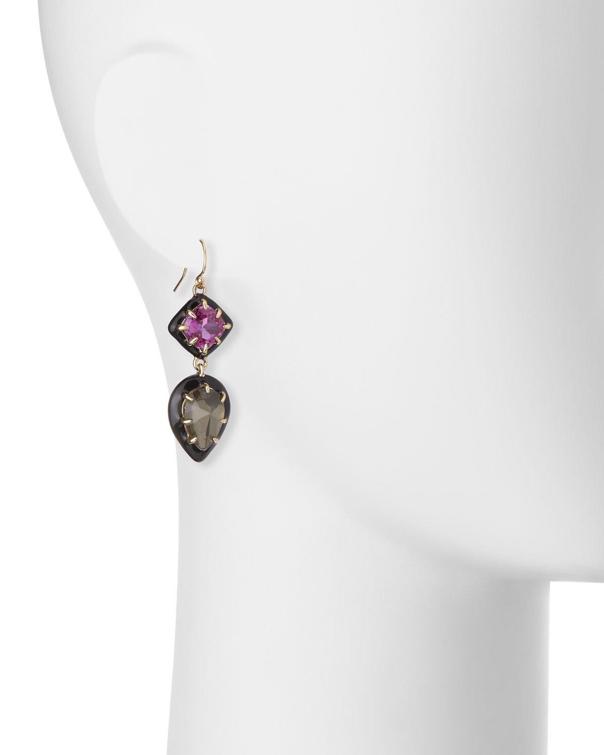 Pyrite Doublet & Ruby Corundum Earrings