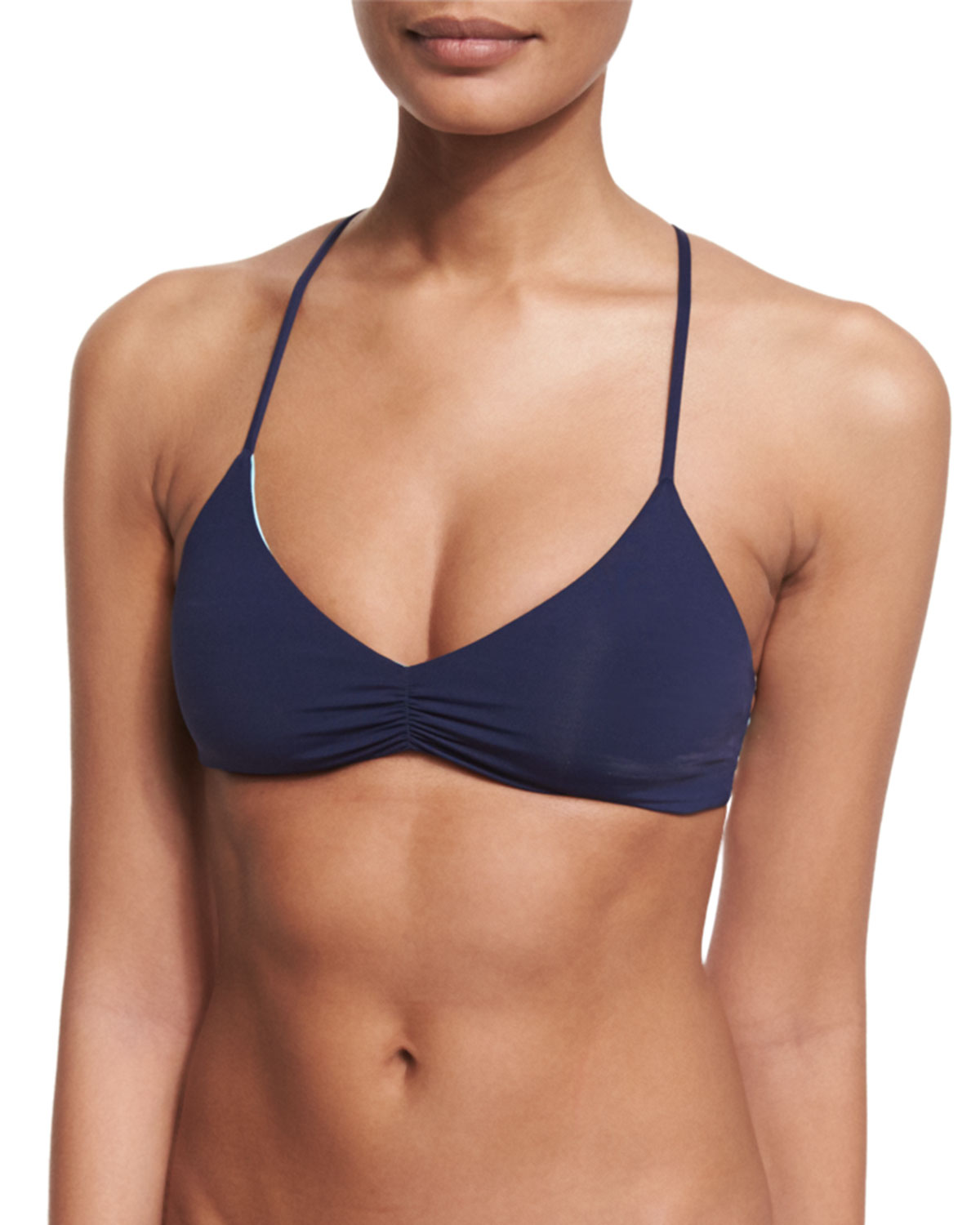 Wild One Reversible Colorblock Swim Top, Midnight Blue