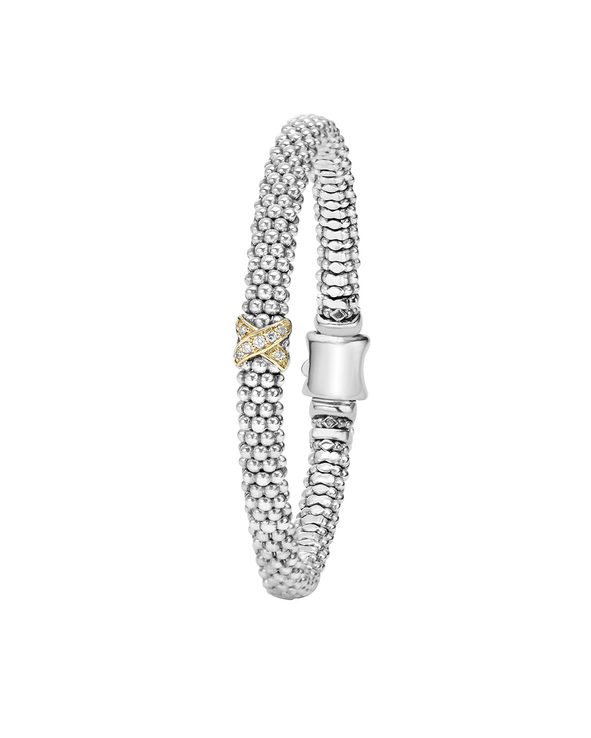 Caviar Rope Bracelet w/18K Diamond Wrap