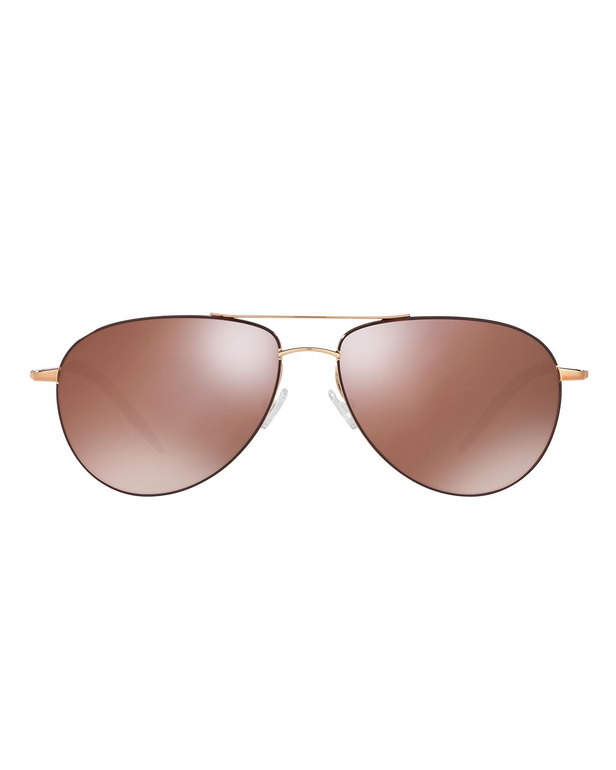 Benedict Mirrored Aviator Sunglasses, Rose Gold