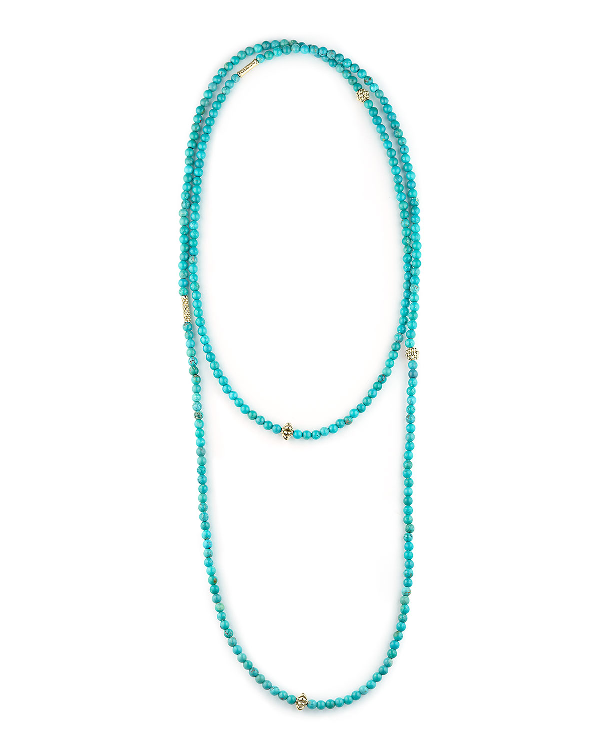 Icon Beaded Turquoise Station Necklace, 34"