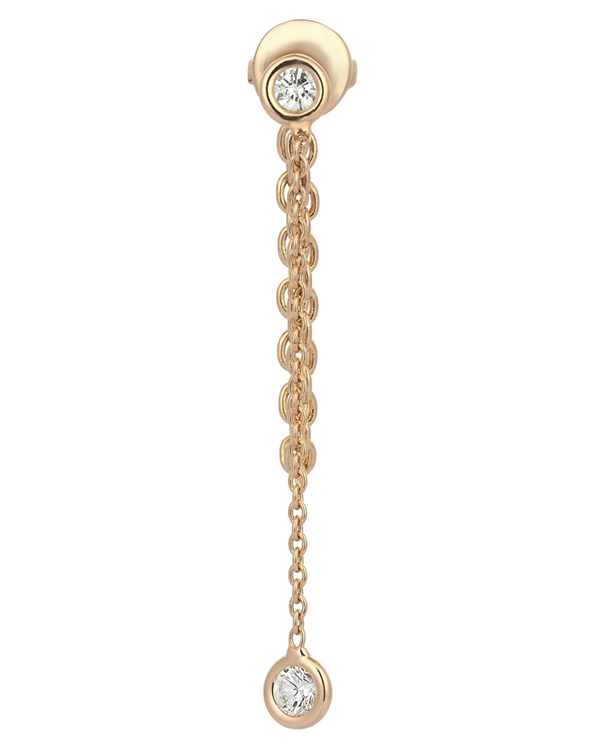 Colors 14K Rose Gold Chain Earring with Diamonds