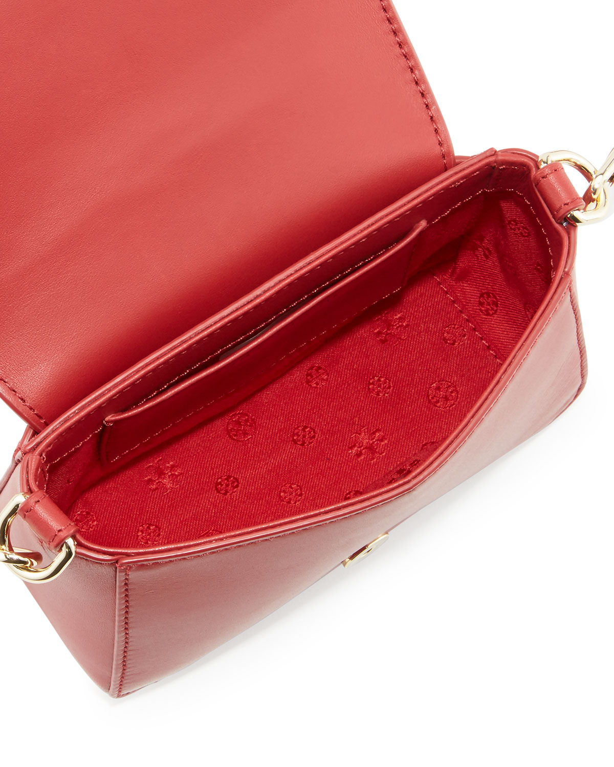 Saffiano Leather Micro Satchel Bag, Red Stone