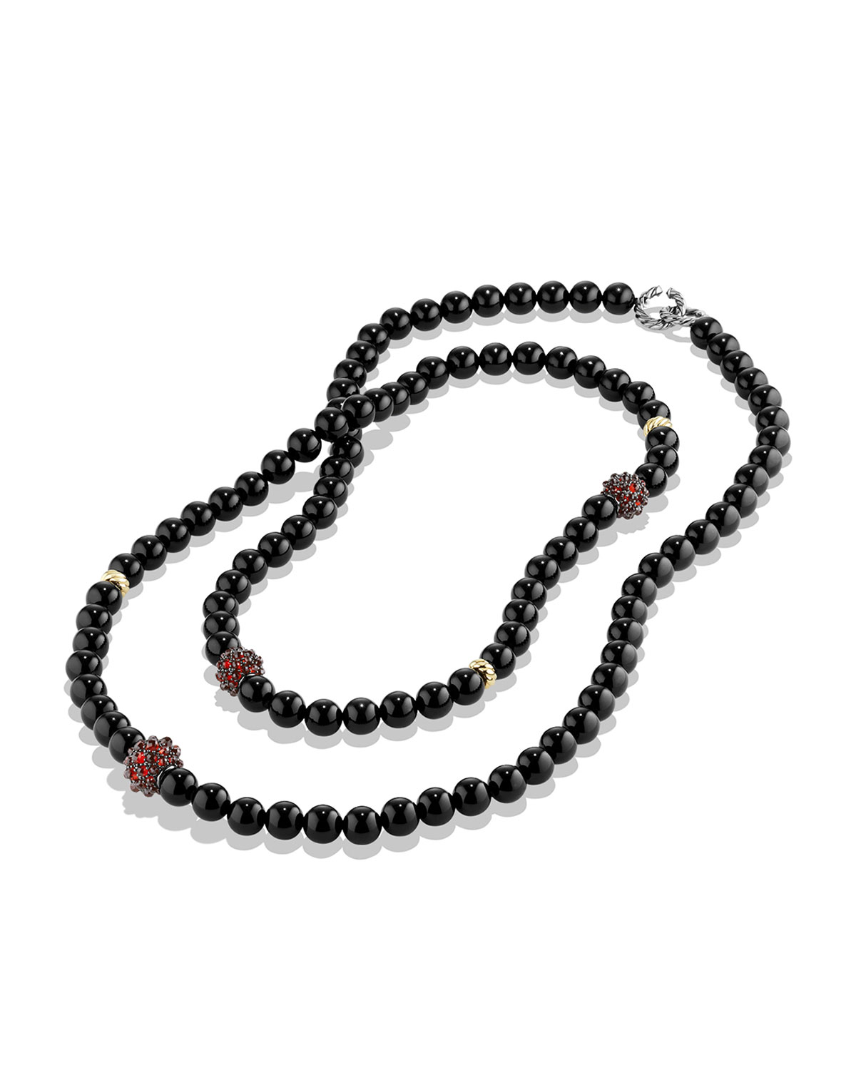 Osetra Necklace with Black Onyx, Garnet and 18k Gold