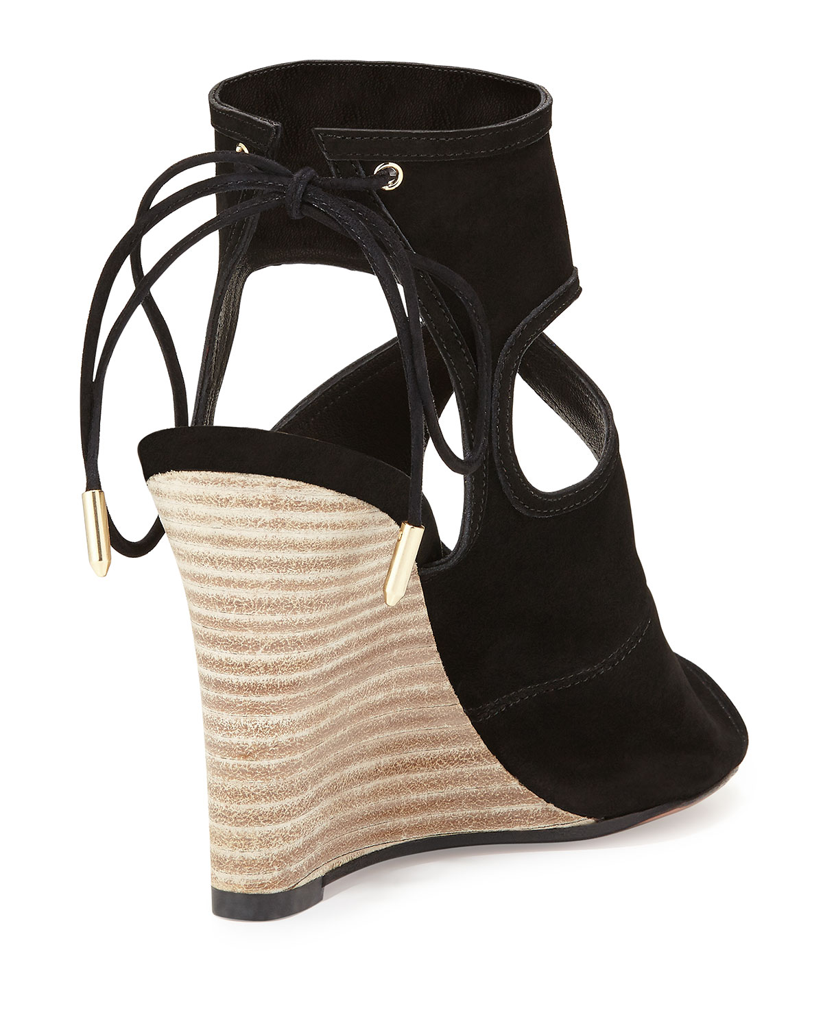 Sexy Thing Suede Wedge Sandal, Black