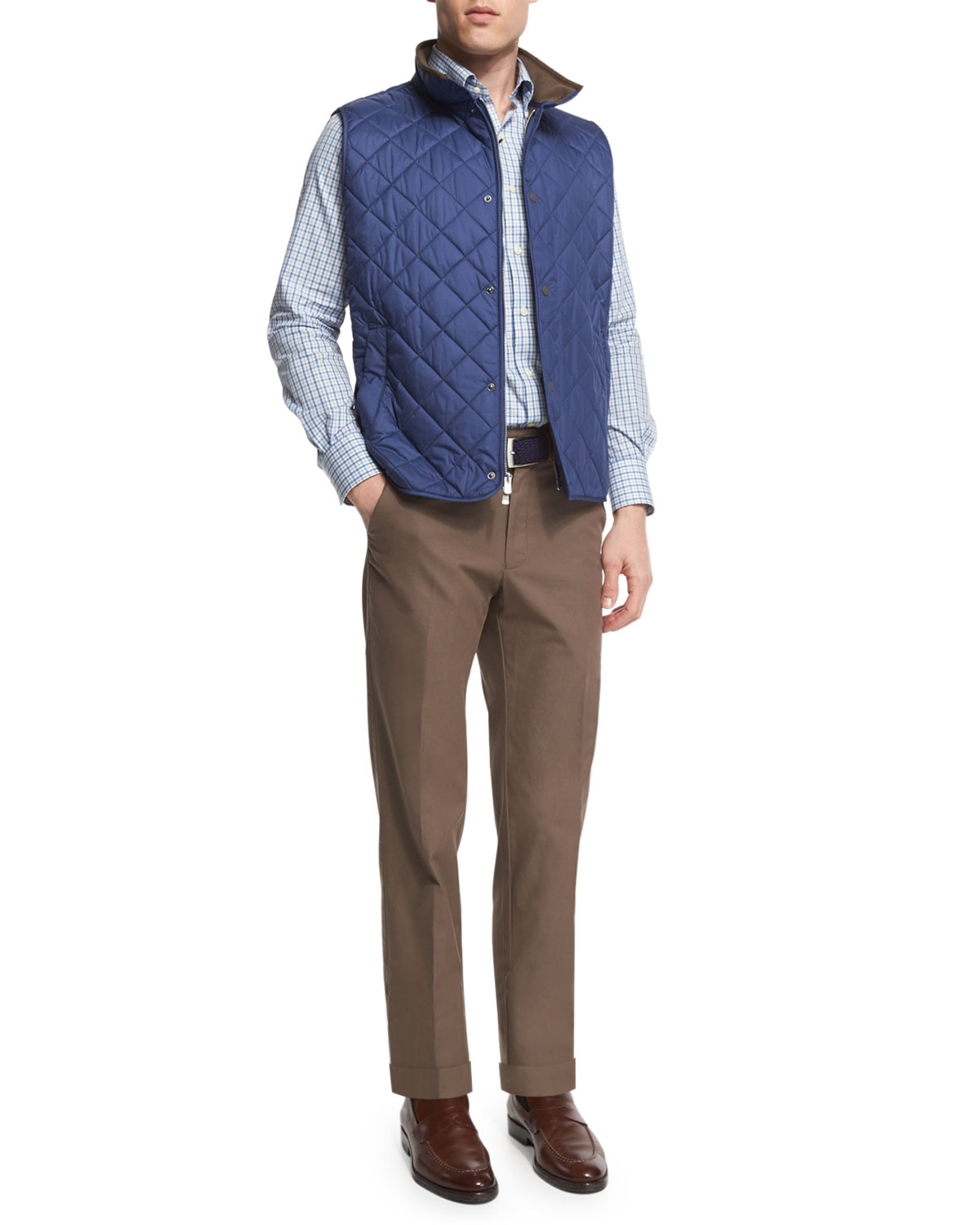 Check Long-Sleeve Sport Shirt, Blue