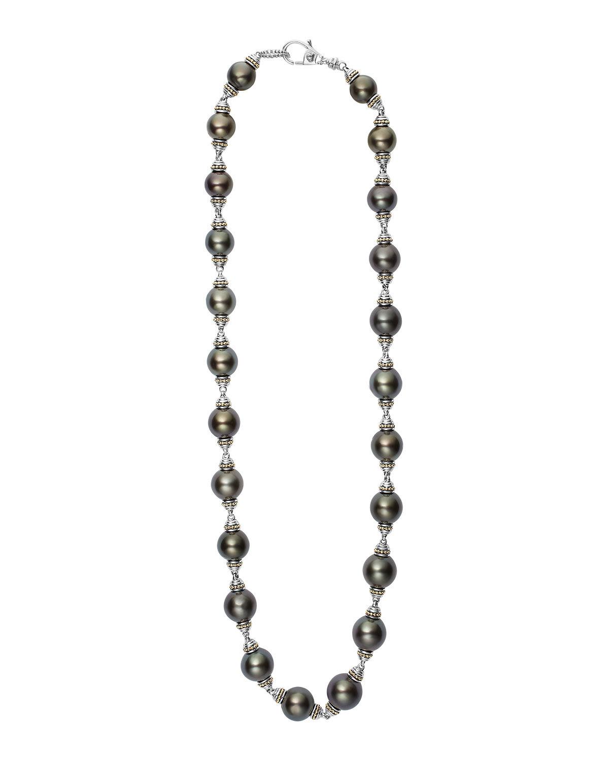 Luna Sterling Silver Tahitian Pearl Necklace, 18"