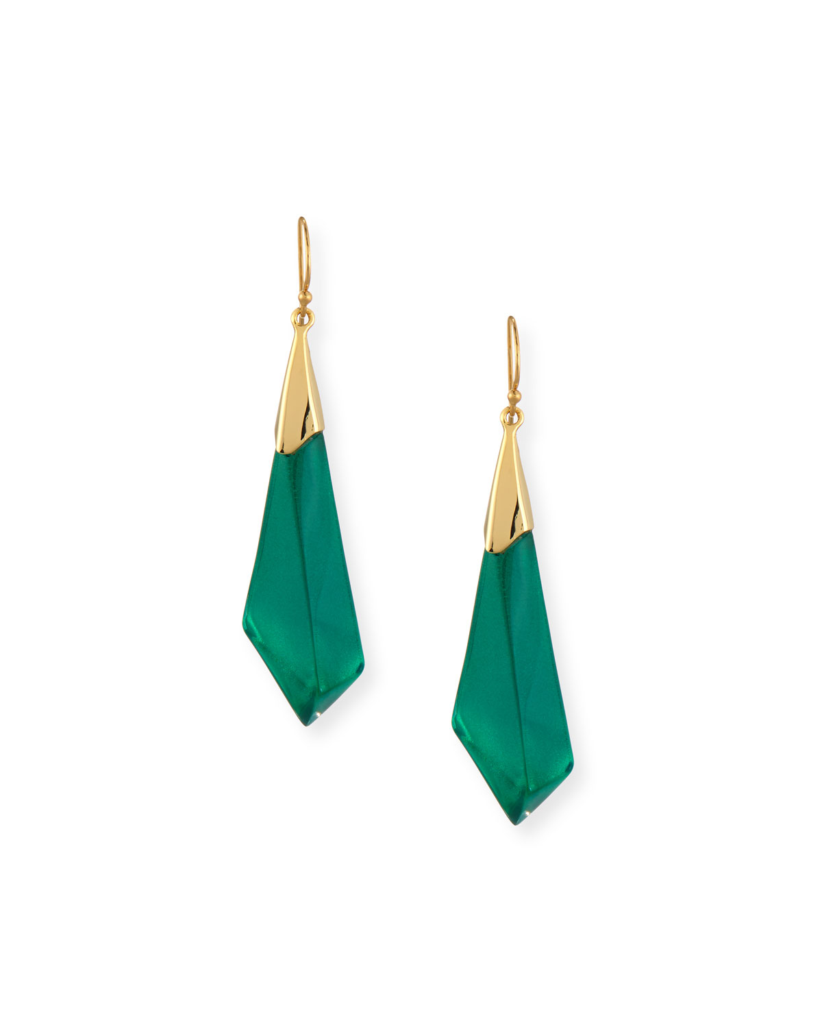 Faceted Lucite Wire Drop Earrings