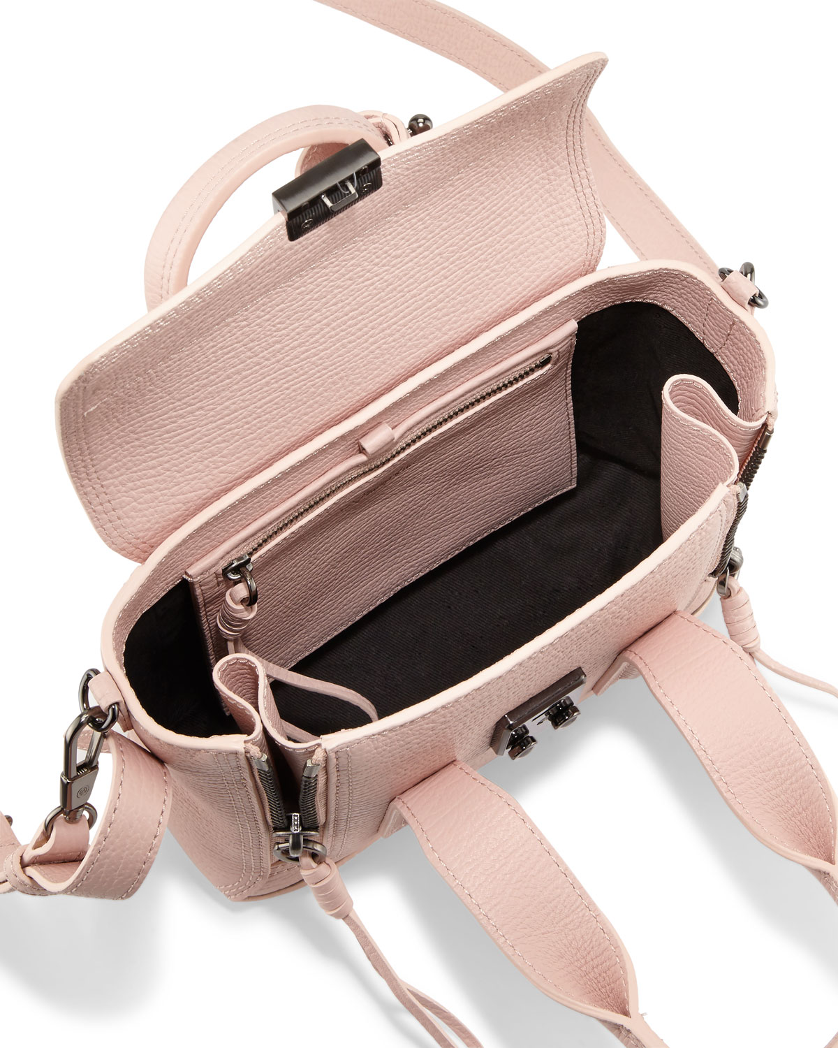 Pashli Mini Leather Satchel Bag, Petal