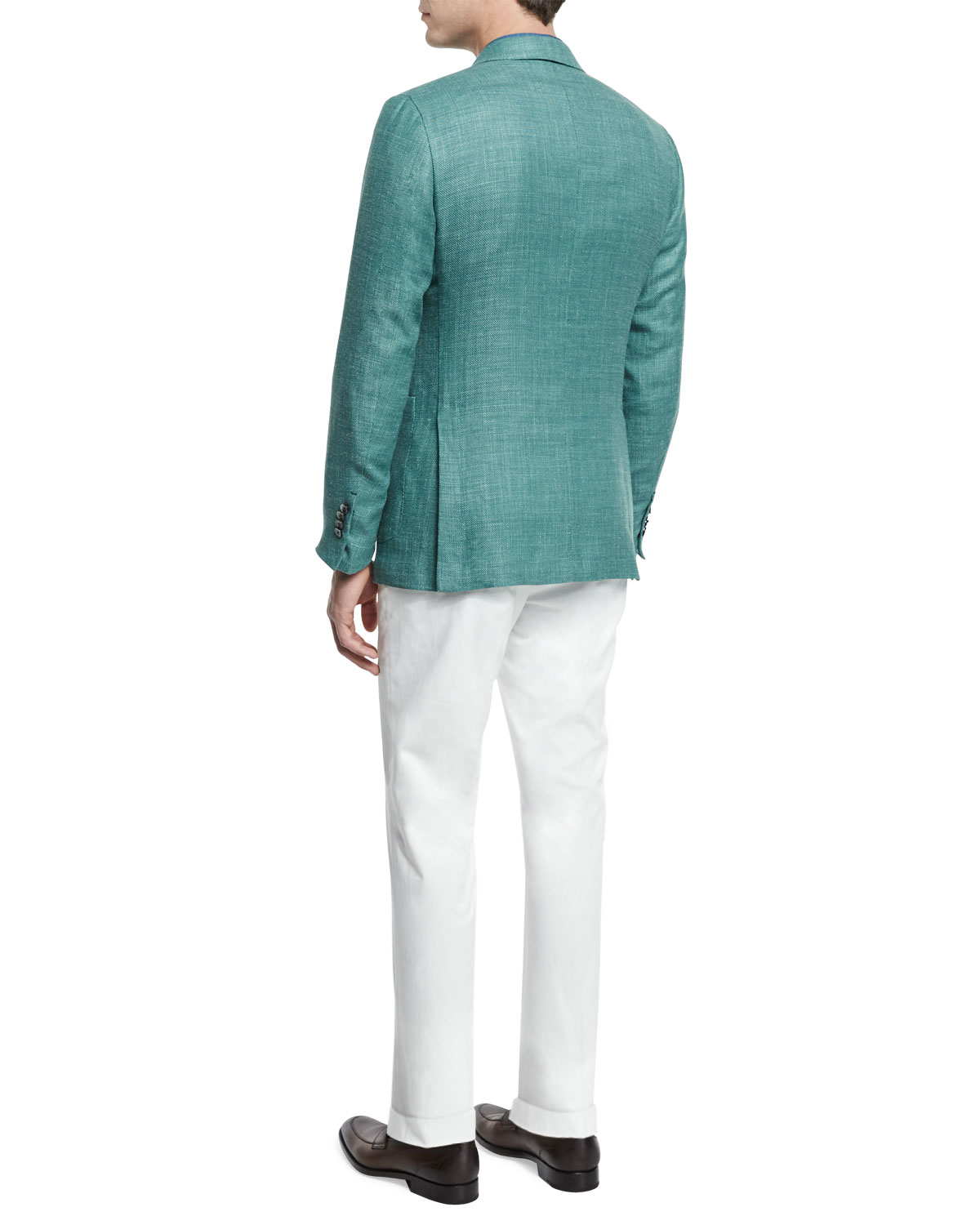 Solid Half-Lined Blazer, Green